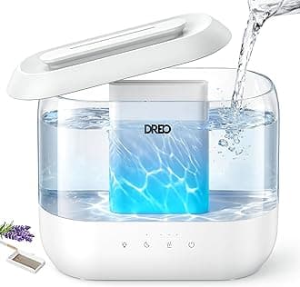 Dreo Humidifiers for Bedroom, 4L Top Fill for Large Room, 36H Runtime, 28 dB Quiet Supersized Cool Mist Air Humidifier for Baby Nursery, Plants, Indoor, Night Light, Easy to Clean & Fill, White