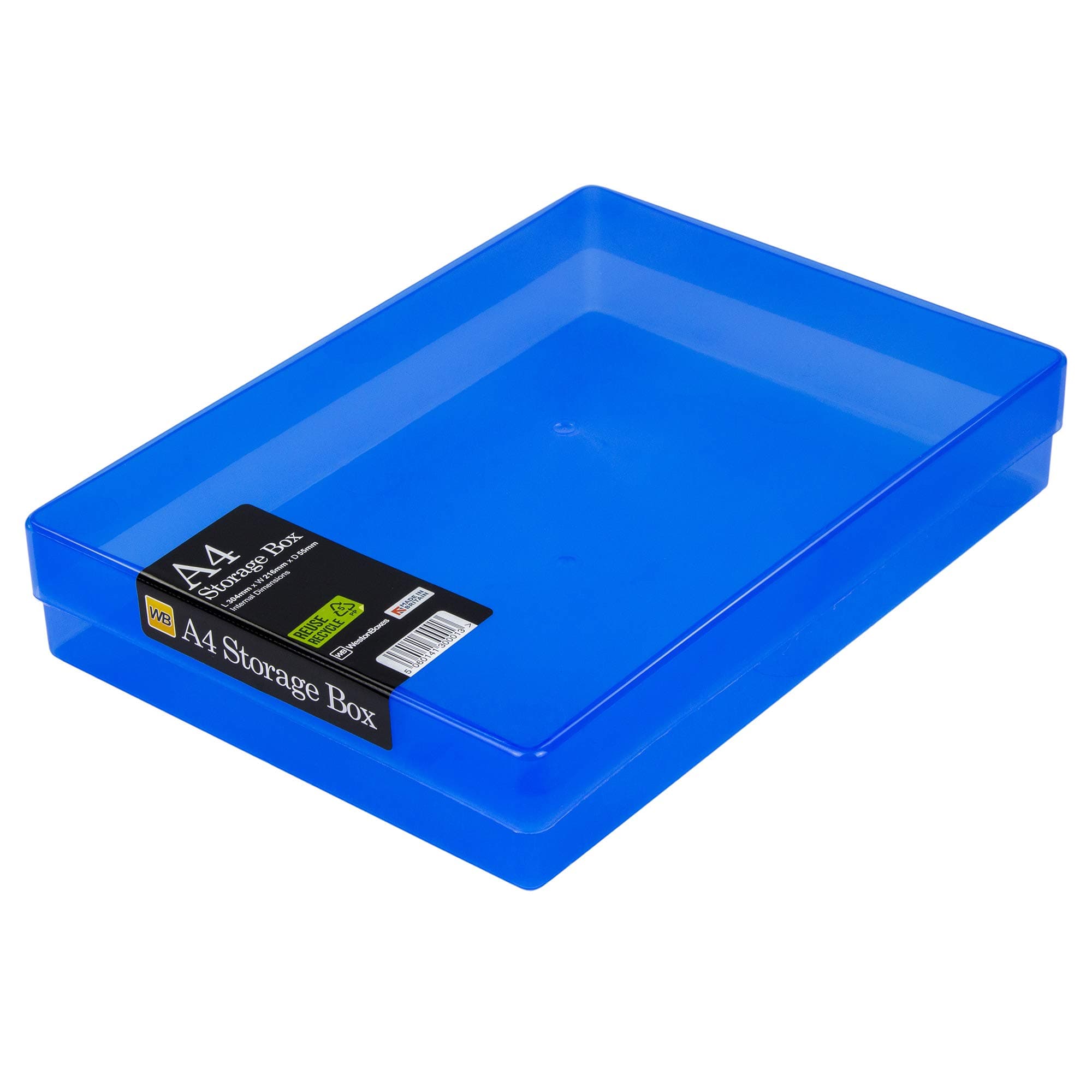 WestonBoxes A4 Plastic Craft Storage Box (Blue, Pack of 1)
