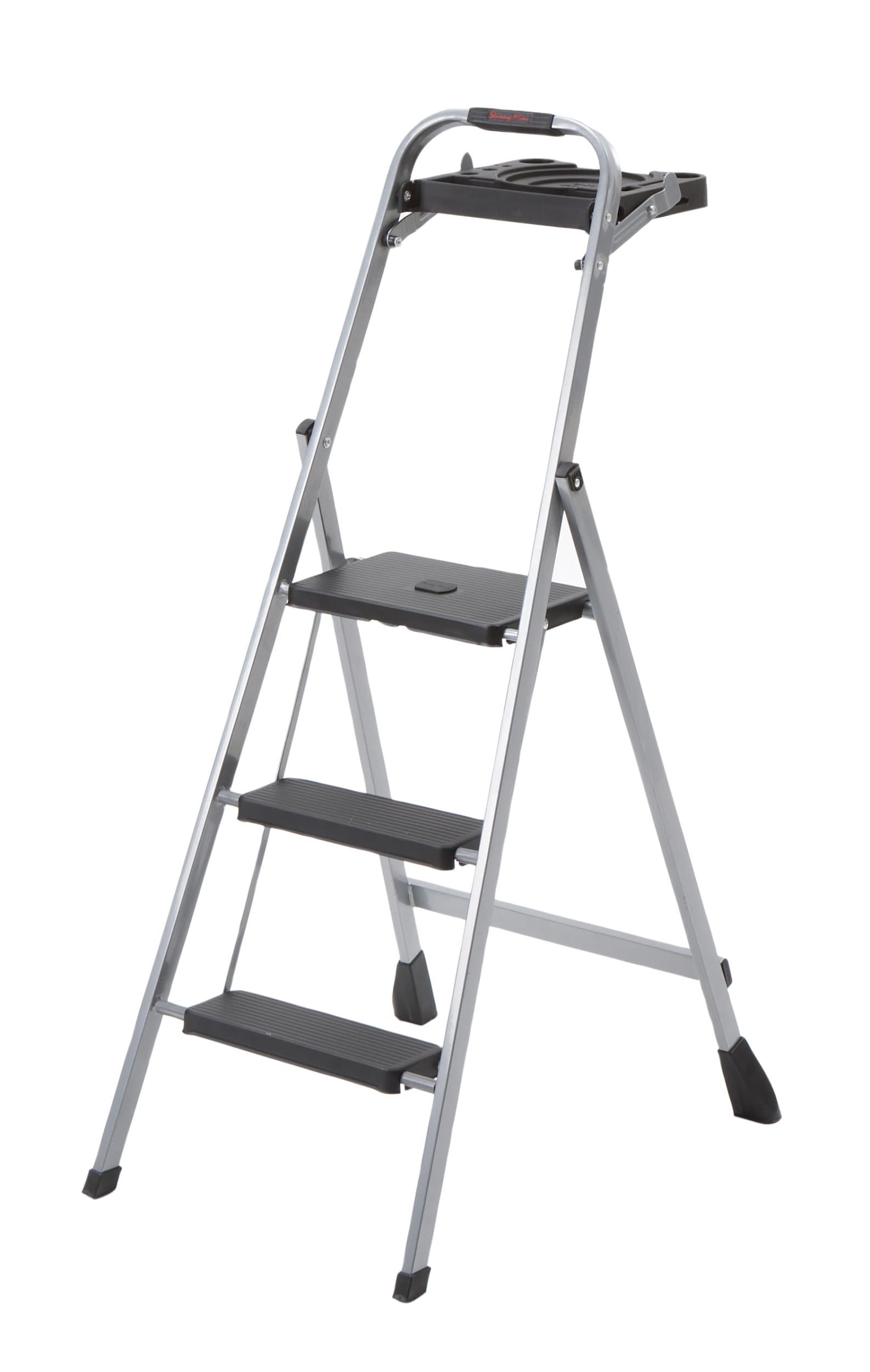 Skinny Mini 3-Step Steel Step Stool with Project Tray