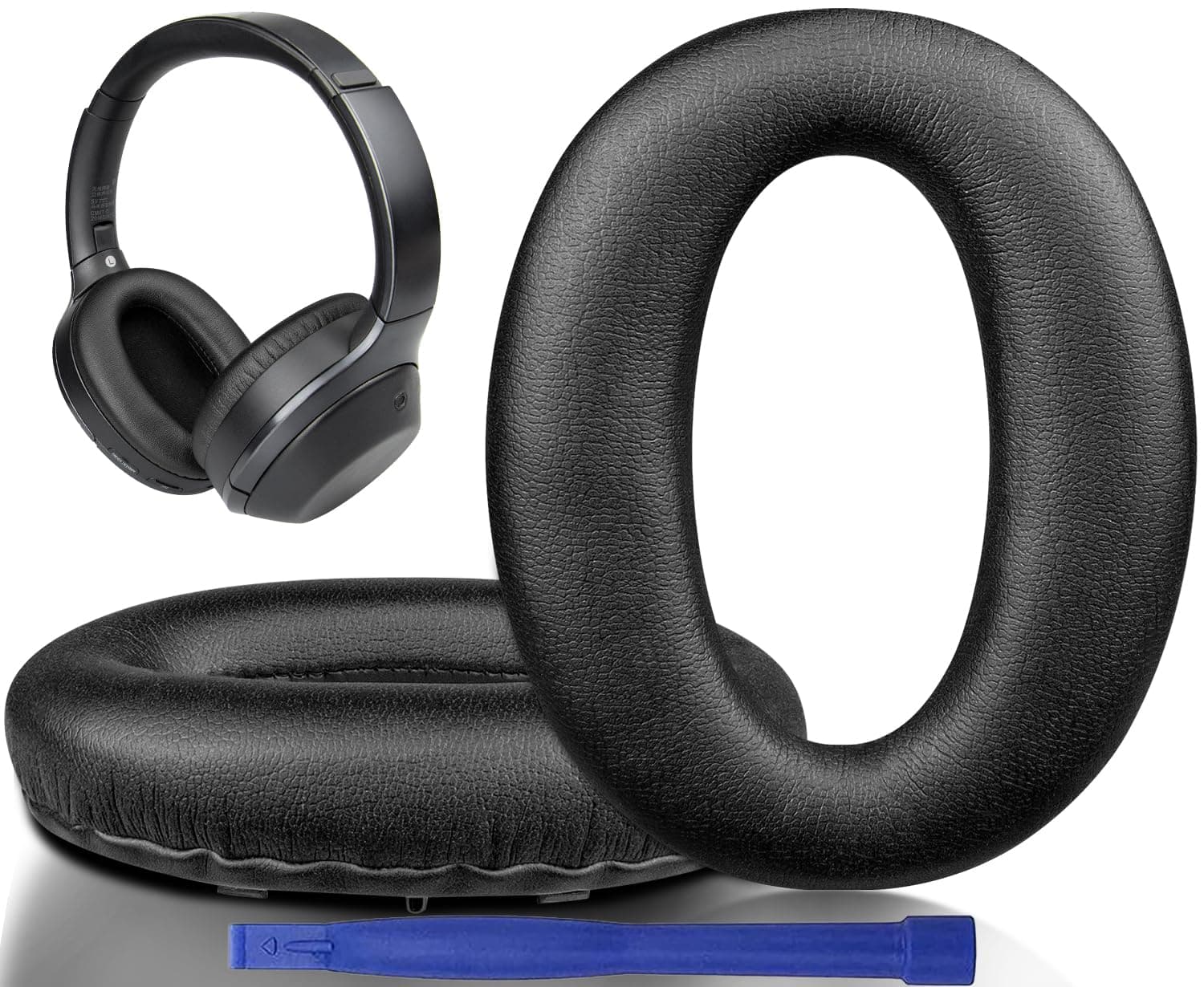 Replacement Earpads Cushions for Sony WH-1000XM2 (WH1000XM2) & MDR-1000X (MDR1000X) Headphones, Ear Pads with Noise Isolation Foam, Added Thickness (Black)