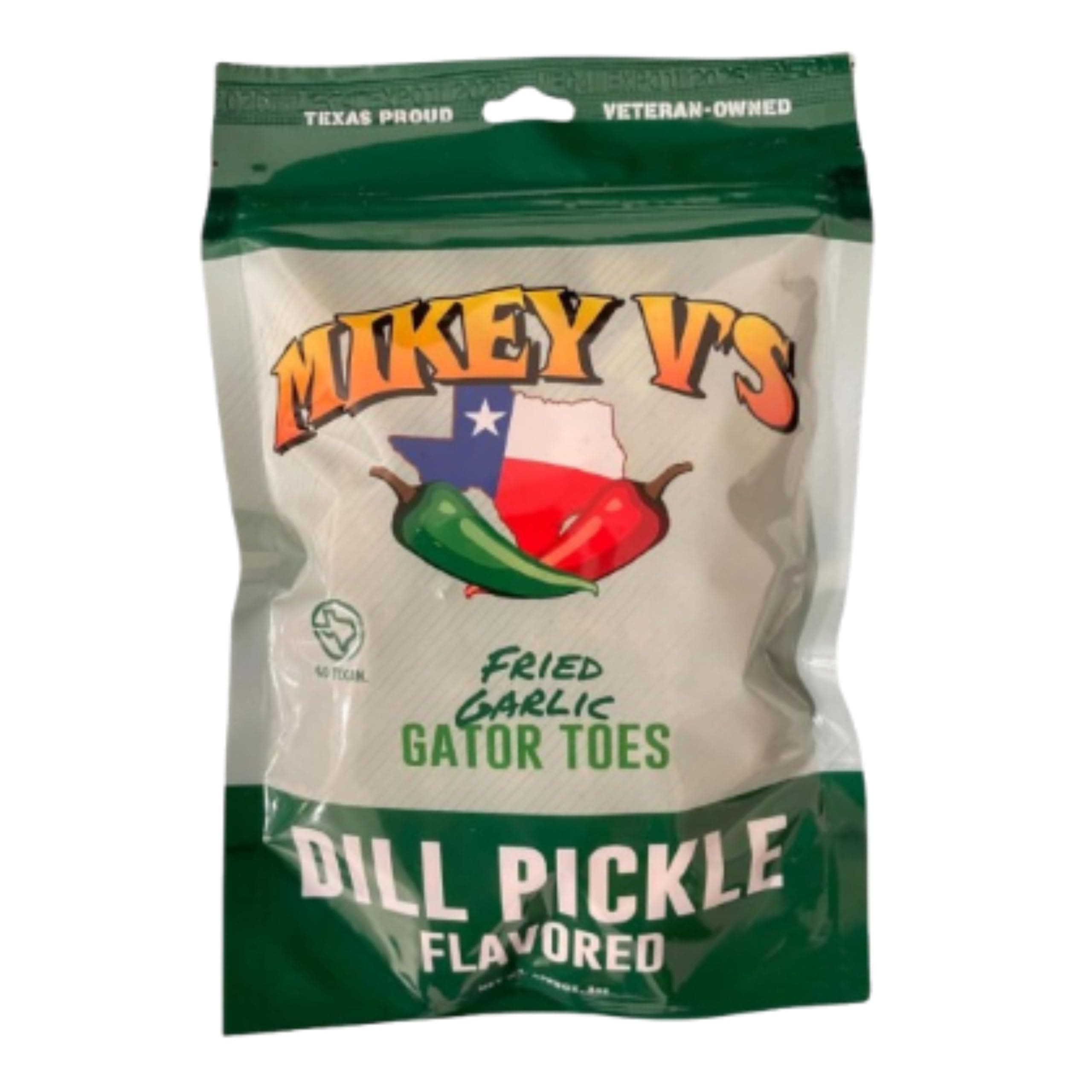 Dill Pickle "Gator Toes", Deep Fried Garlic Snacks, 3oz