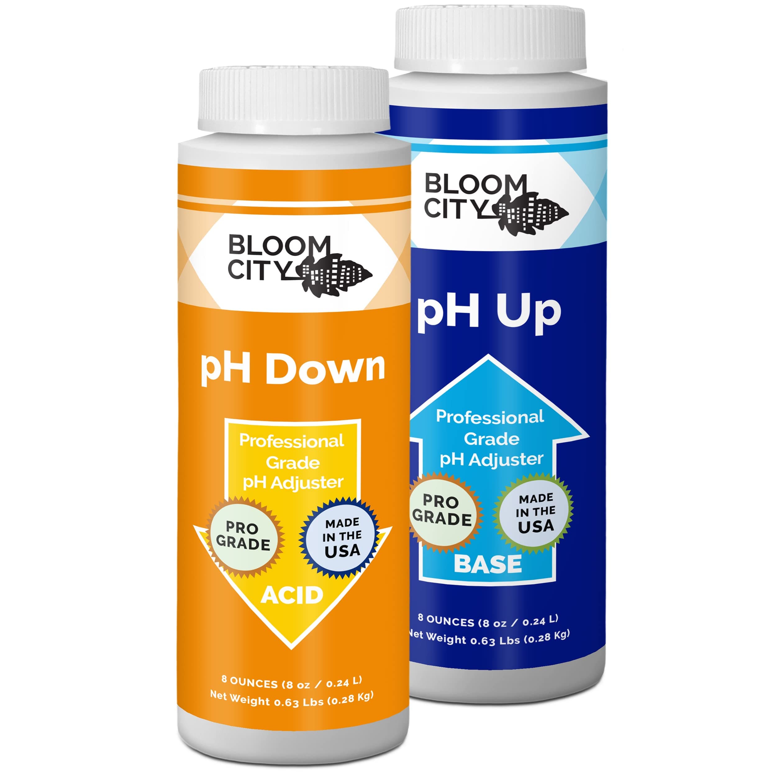 Bloom City Professional pH Up + Down Control Kit for Optimal Nutrient Uptake (Two 1/2 Pint Bottles) 16 Total oz