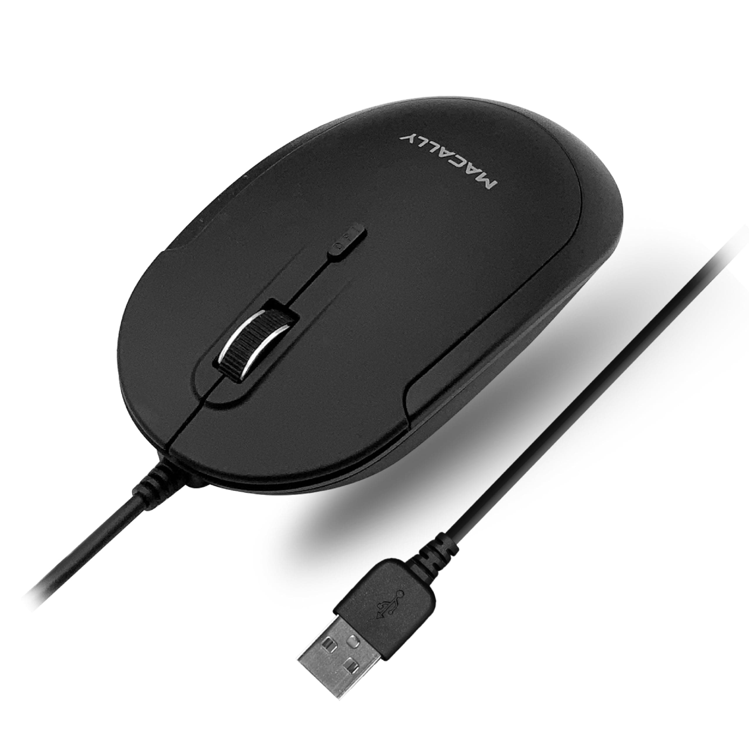 Computer Mouse Wired, Silent USB Mice - Slim & Compact USB for Apple Mac or Windows PC Laptop/Desktop - Designed with Optical Sensor & DPI Switch - Simple - Black