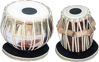 SG Musical Made in India - Iron Tabla Drum Set, Iron Bayan, Sheesham Wood Daya With Free Gatta, Hammer And Carry Bag | FF
