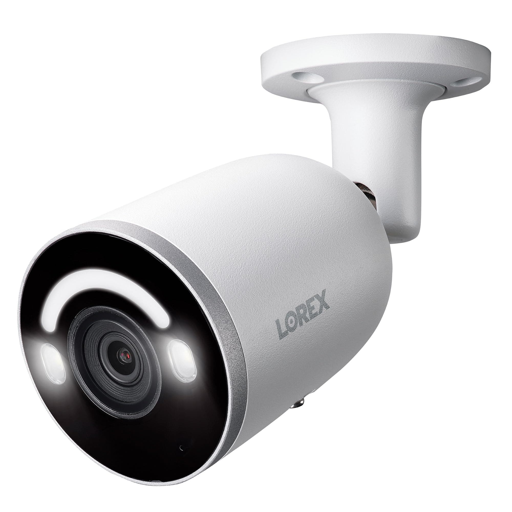 Lorex 4K 8MP Deterrence Bullet AI PoE IP Wired Add-On Metal Indoor/Outdoor Camera - Smart Security Lighting, Color Night Vision, Smart Motion Detection Plus, Two-Way Audio, IP67 Weatherproof Rated