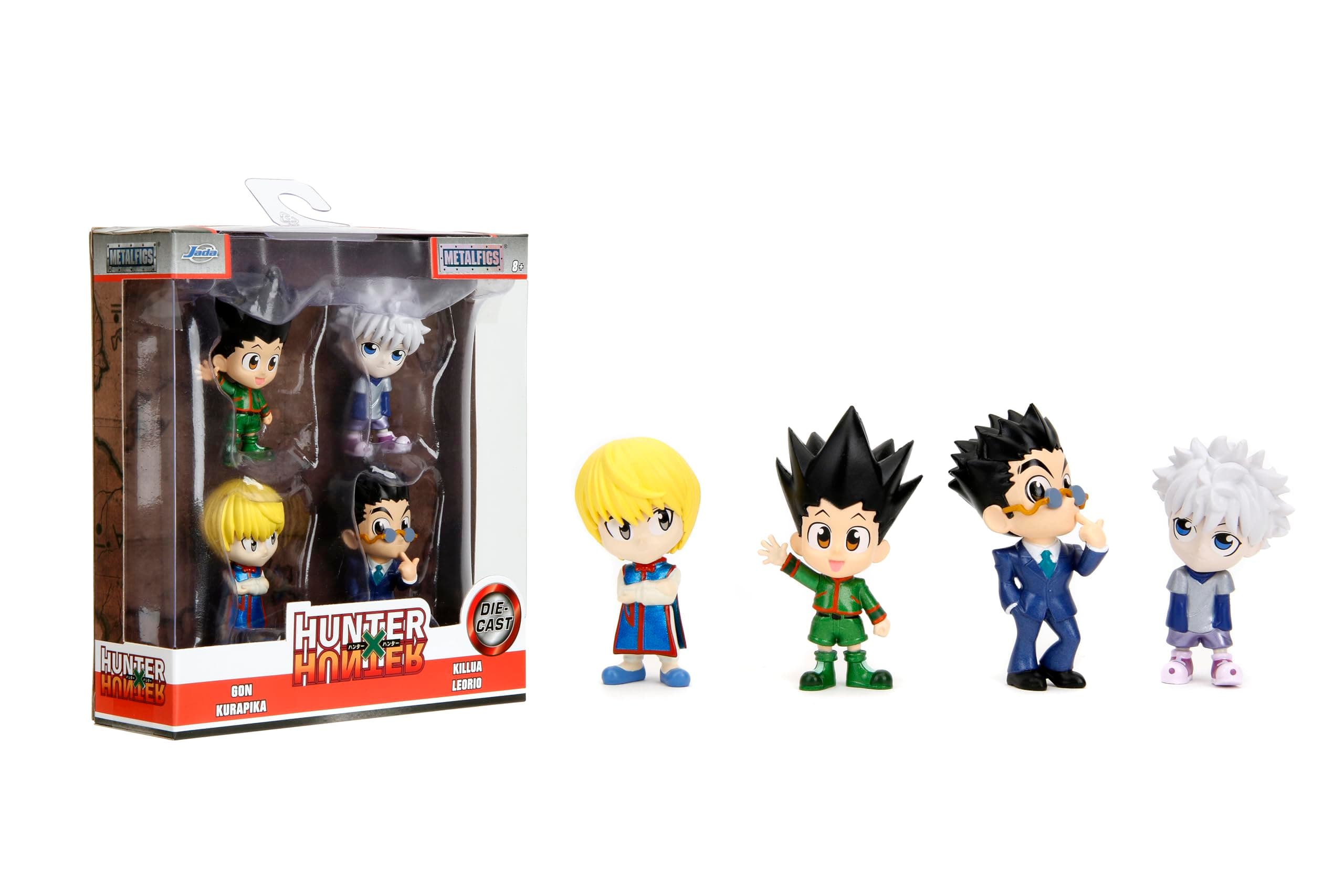 Jada Hunter x Hunter Metalfigs 2.5" 4 Pack (Gon, Killua, Kurapika, Leorio) - Collectible Die-Cast Figures - Authentic Designs, Premium Quality - Toys for Adults & Kids