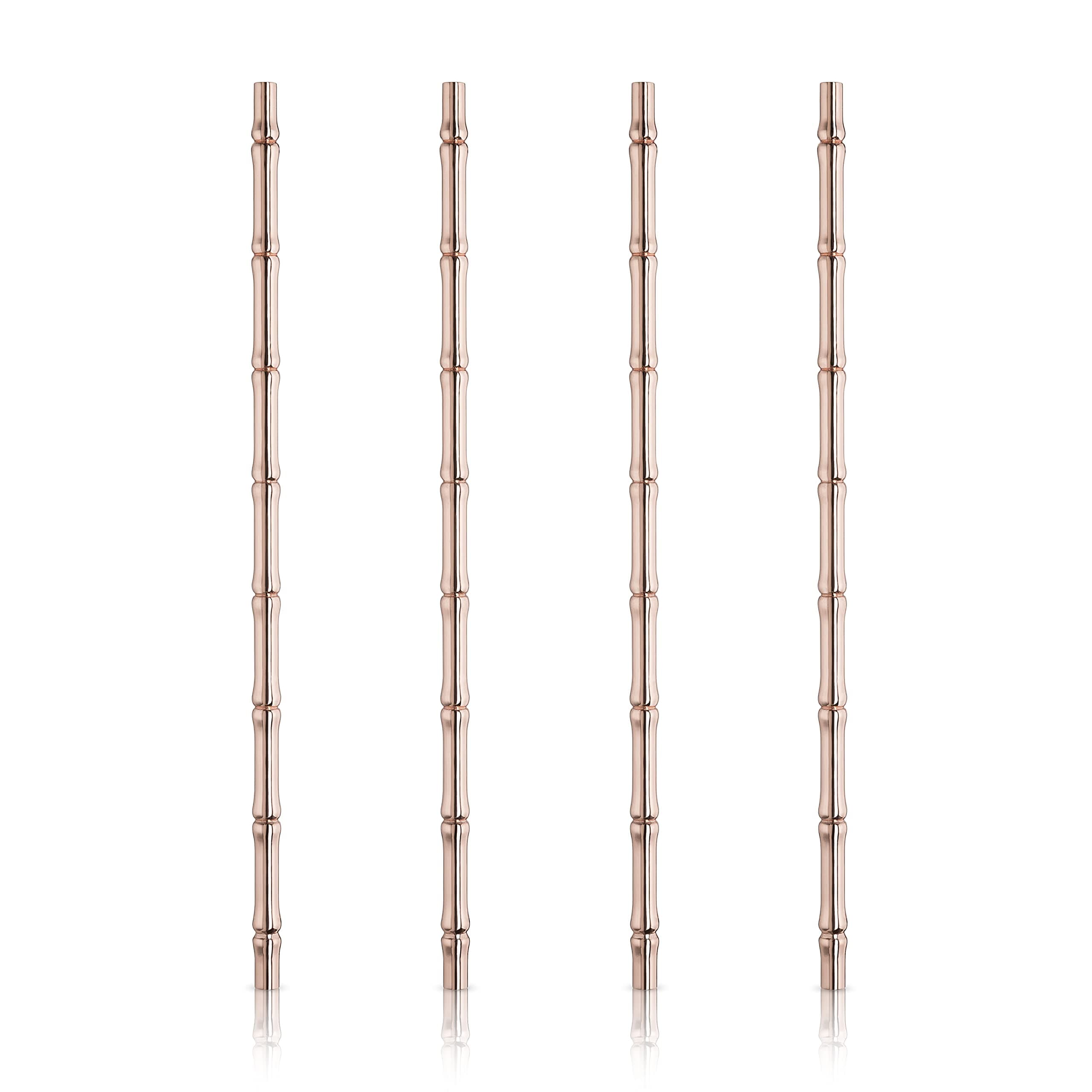 Viski Bamboo Copper Reusable Straws