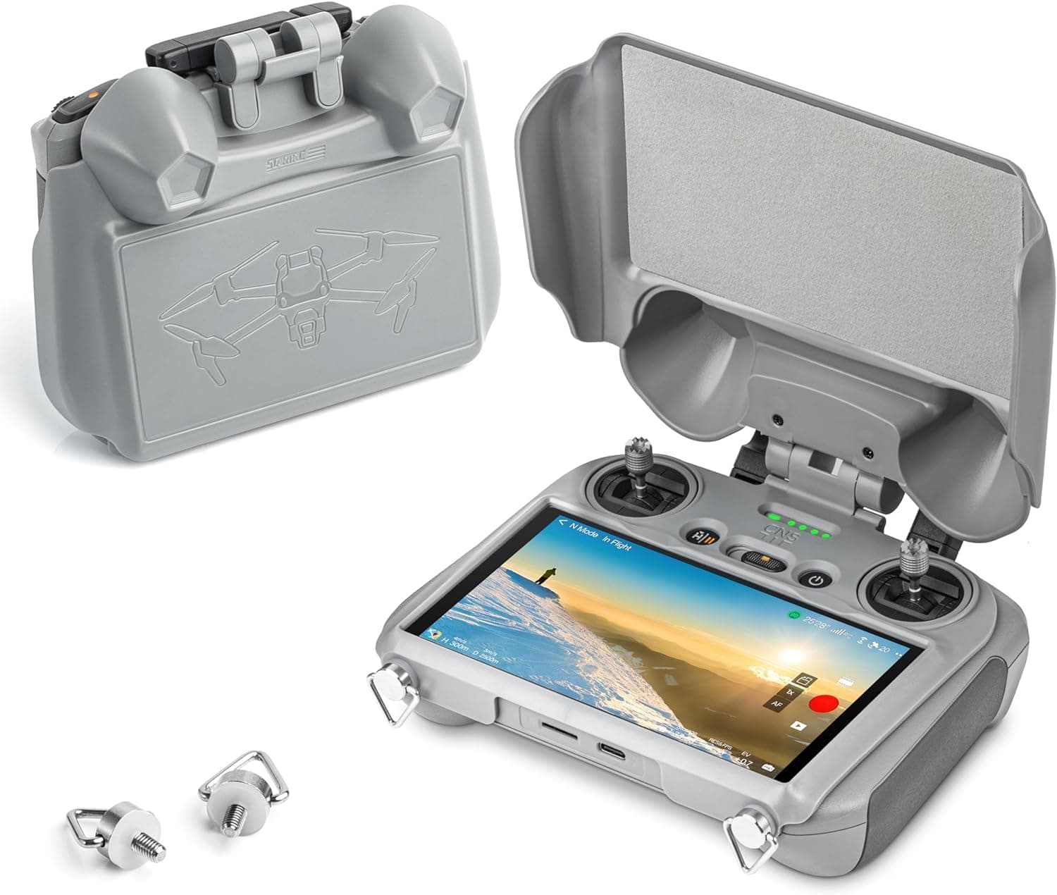 RC 2 Sun Hood Screen Protector for DJI Mini 4 Pro Air 3,3-IN-1 Sunshade Screen Cover Joysticks Protector for DJI RC 2 Remote Controller Protection Accessories