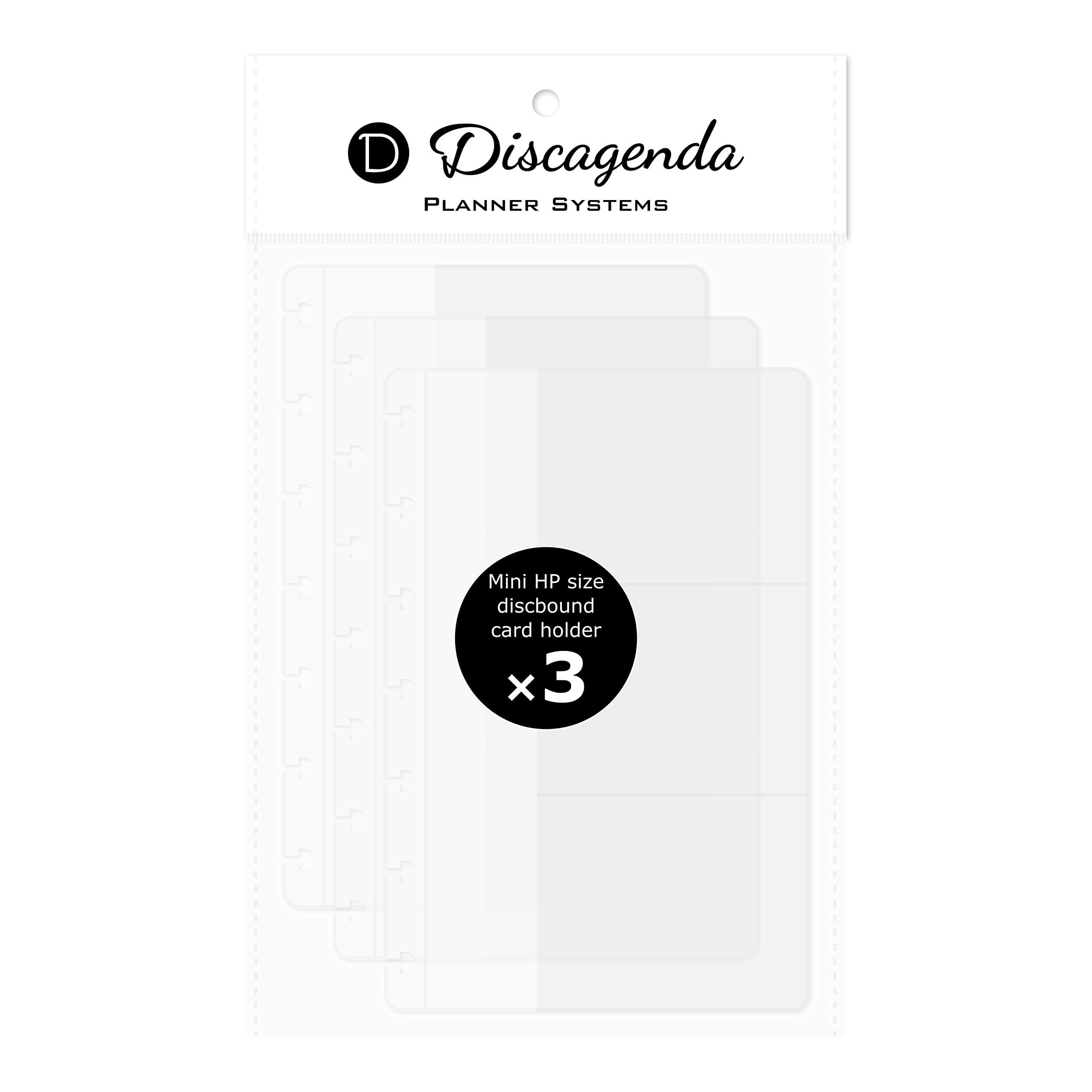 Clear Card Holder [2nd Edition] Compatible with Mini HP (4.6x7in), 3 Pack for Discbound Planner