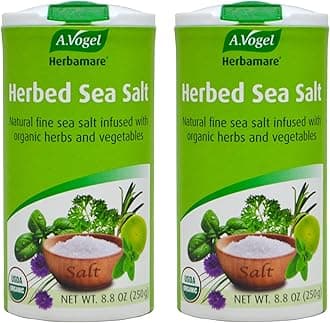 A.Vogel Herbamare Herbed Sea Salt - Natural Fine Sea Salt Infused with 12 Herbs & Vegetables - Free of Artificial Flavors & Preservatives - Non-GMO, Keto, Paleo-Friendly, USDA Organic - 8.8oz (2 Pack)