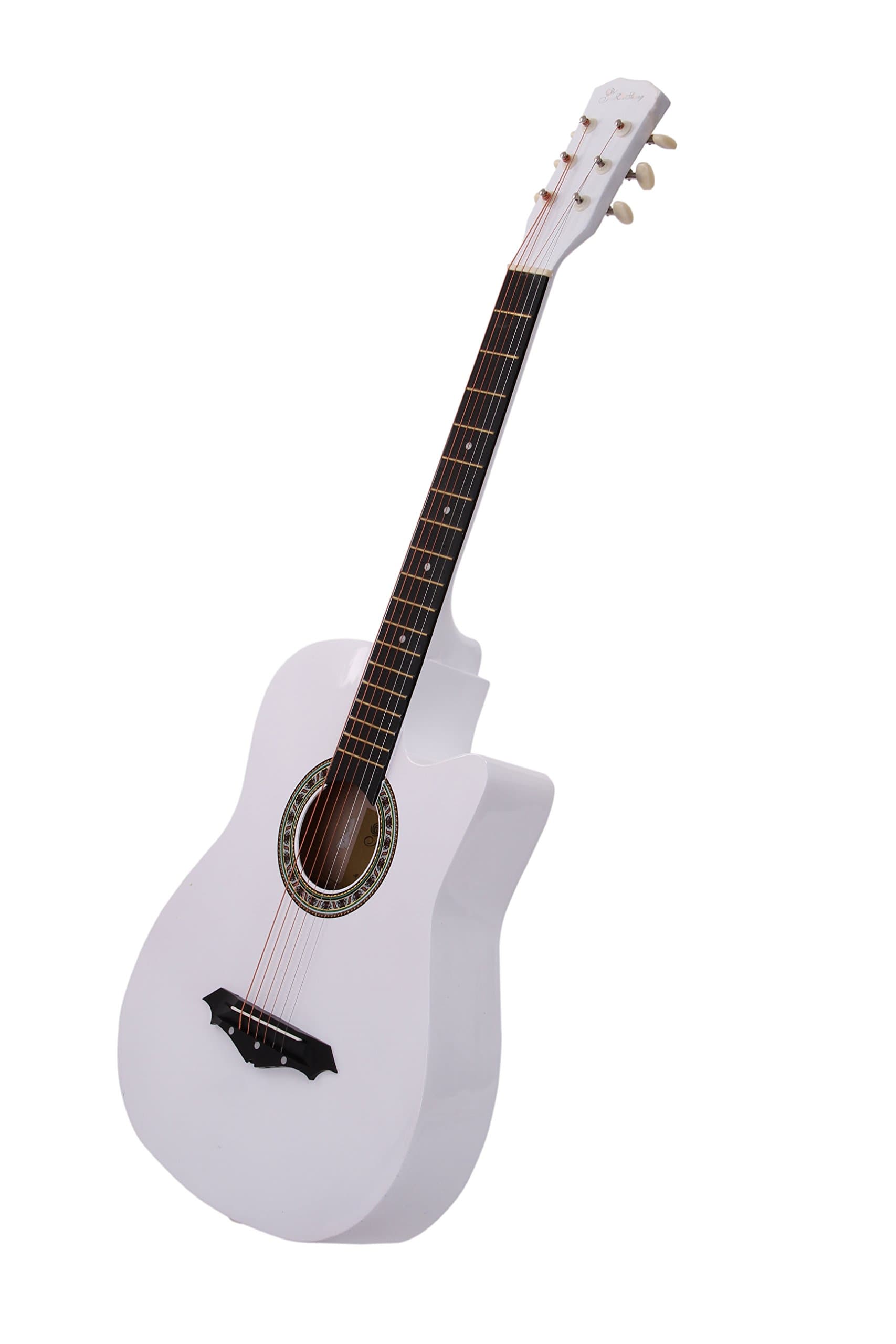 38" Charming White Acoustic Guitar for Professional Performance