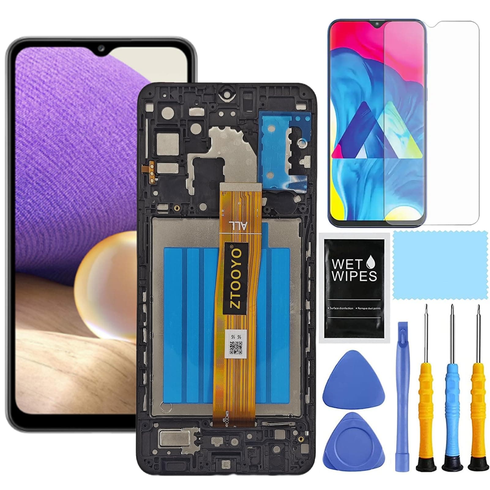 - for Samsung A32 5G Screen Replacement kit for Samsung Galaxy A32 LCD Display with Frame S326dl A326u A326b A326a A326w Touch Screen Digitizer Assembly with Tools 6.5 inch (Not A32 4G)