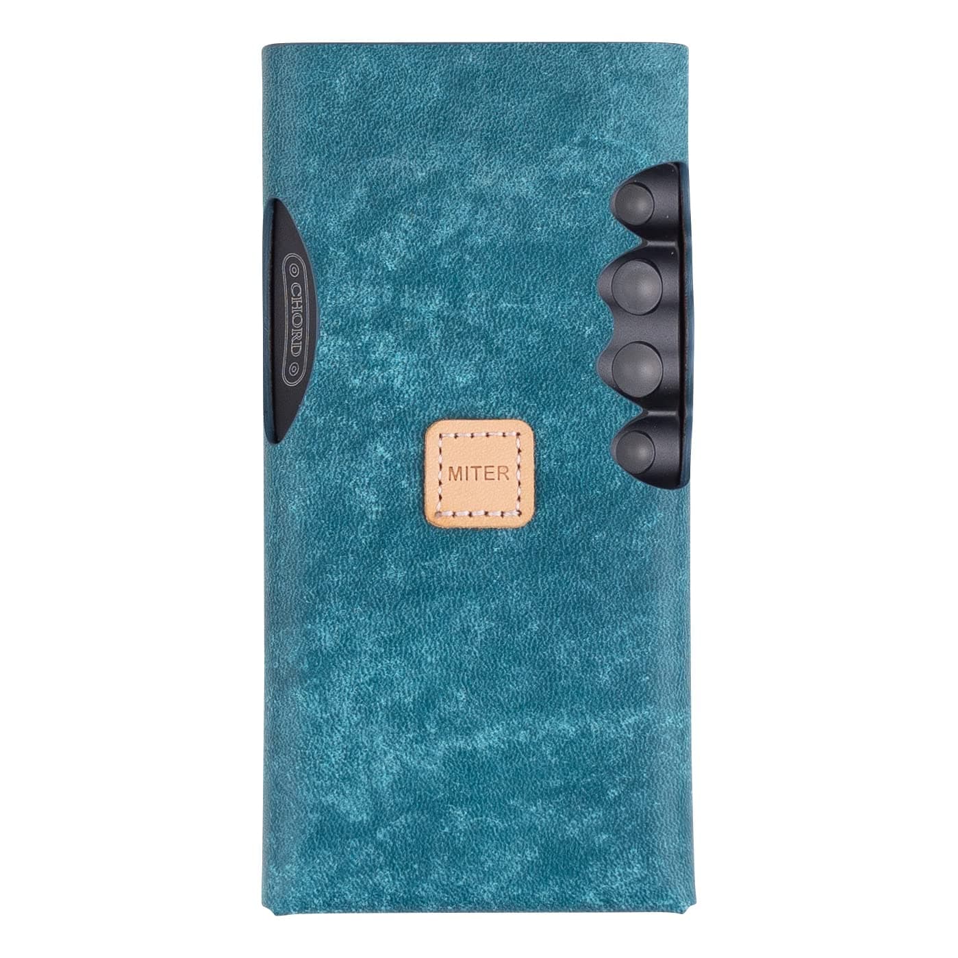 MITER Case for Chord Mojo 2 + Poly Portable DAC, Handmade Italy Pueblo Leather Case Cover (Mojo 2 + Poly Turkey Blue)