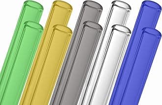 Glass Blowing Tubes, 10pcs 8inch Long Multi-color OD 12mm 8mm ID 2mm Wall Thickness Borocilicate Glass Tubes for Cut Art DIY Blue Yellow Grey