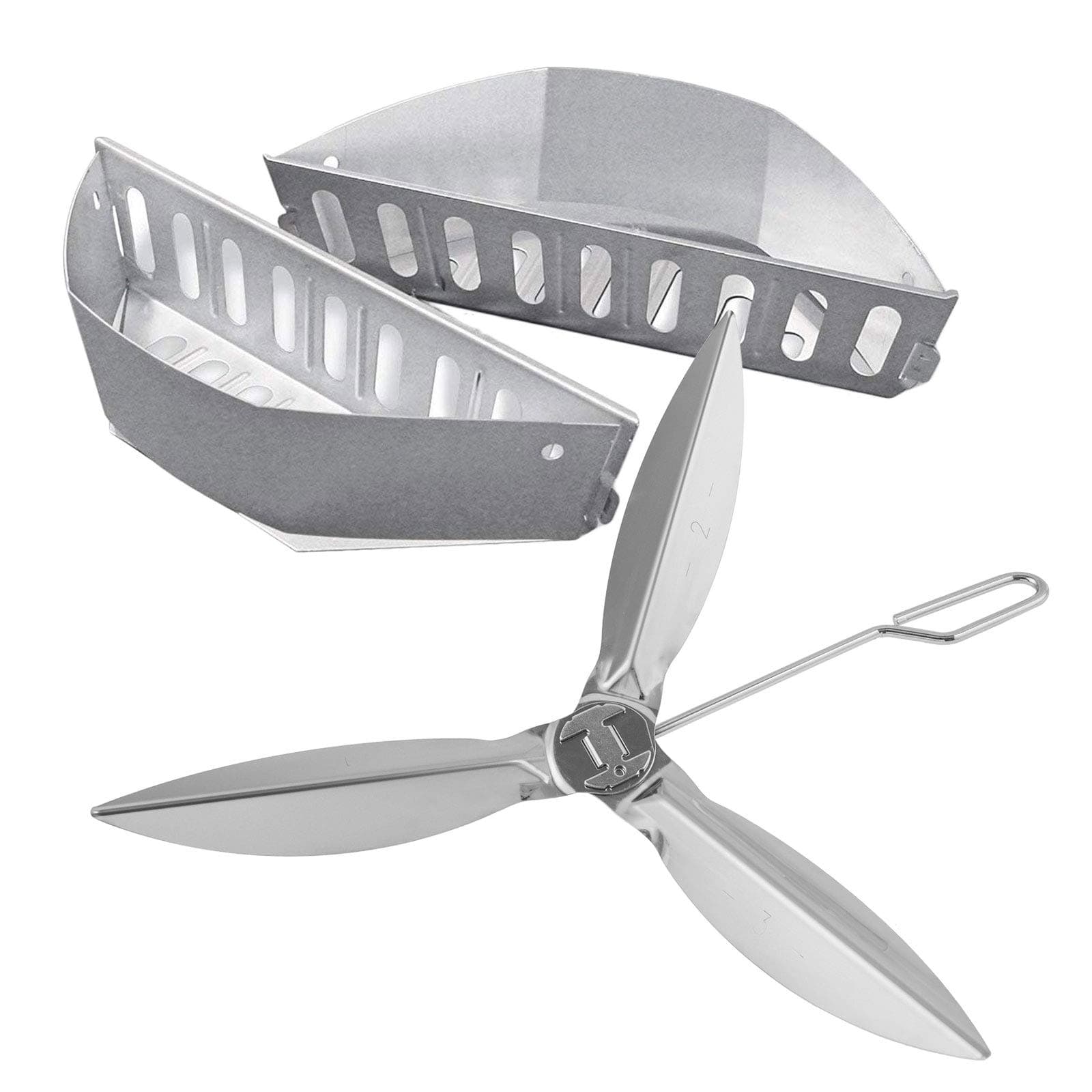 WELL GRILL One-Touch Cleaning System Kit with Charcoal Baskets for 47cm or 57cm Charcoal Barbecues, BBQ Replacement Parts for Weber 7444 & 7403