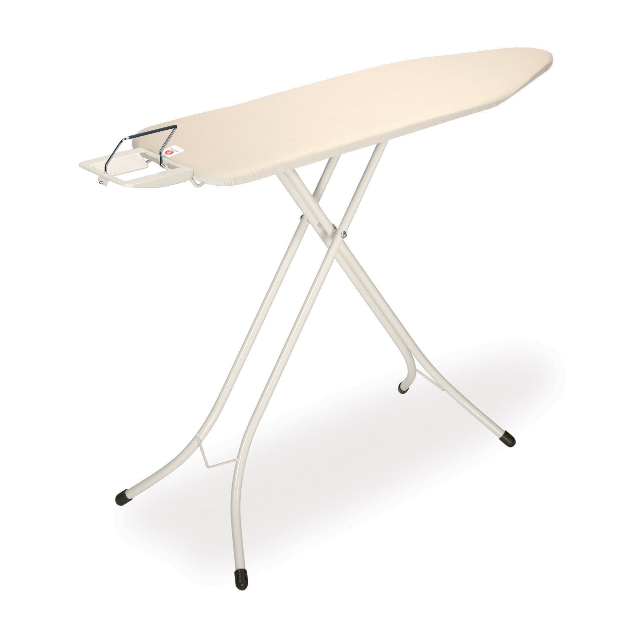 Size B Ironing Board (49x15 in) 7 Height Options, Adjustable Steam Iron Rest Holder (Ecru) Non-Slip Feet, Anti-Collapse Child Locks