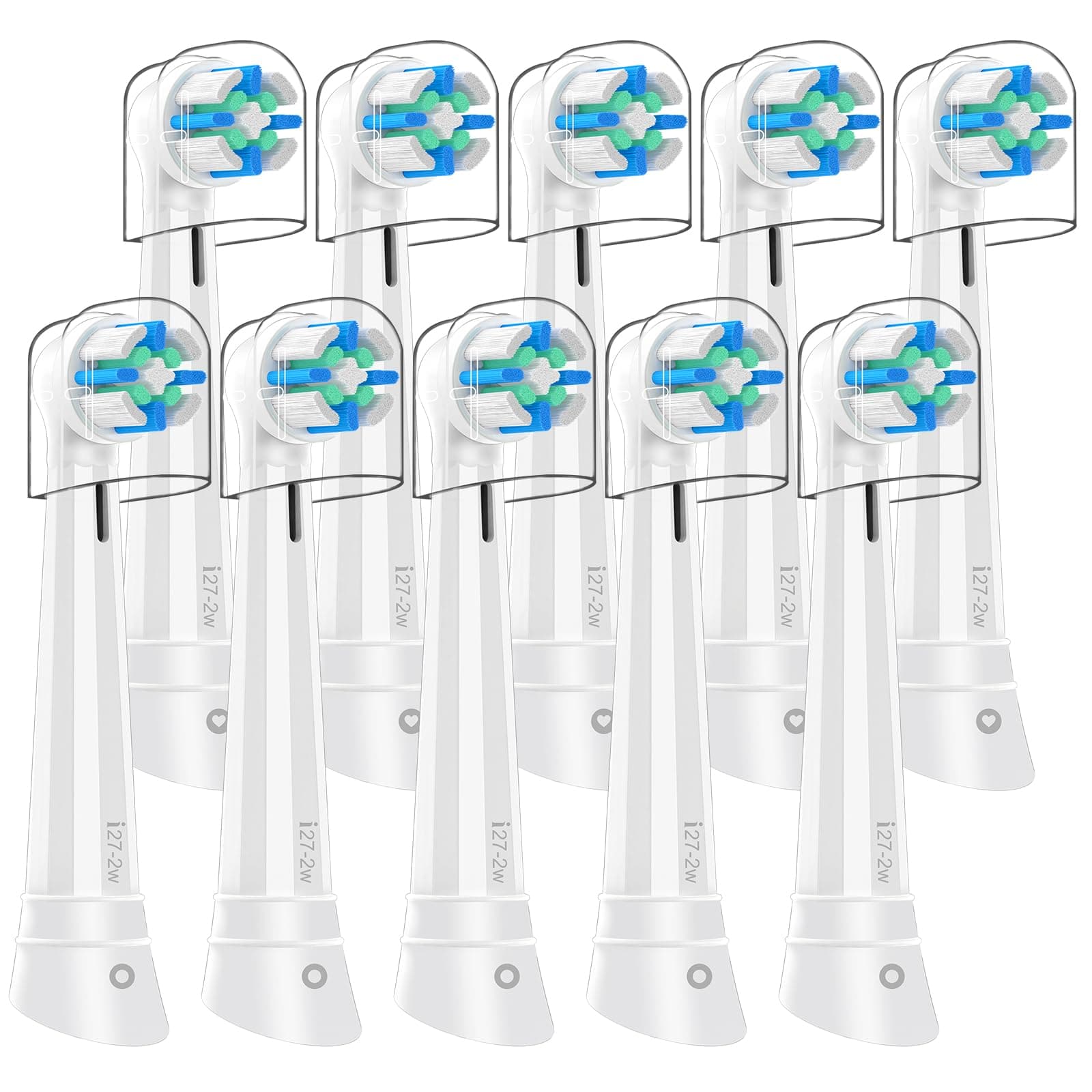 10Pcs Replacement Heads Intelligent Compatible with Oral B iO 2 3 4 5 6 7 8 9 10 Series Electric Toothbrush, IO Brush Heads with Medium Soft Bristles for Gum Care & Sensitive Teeth (White)