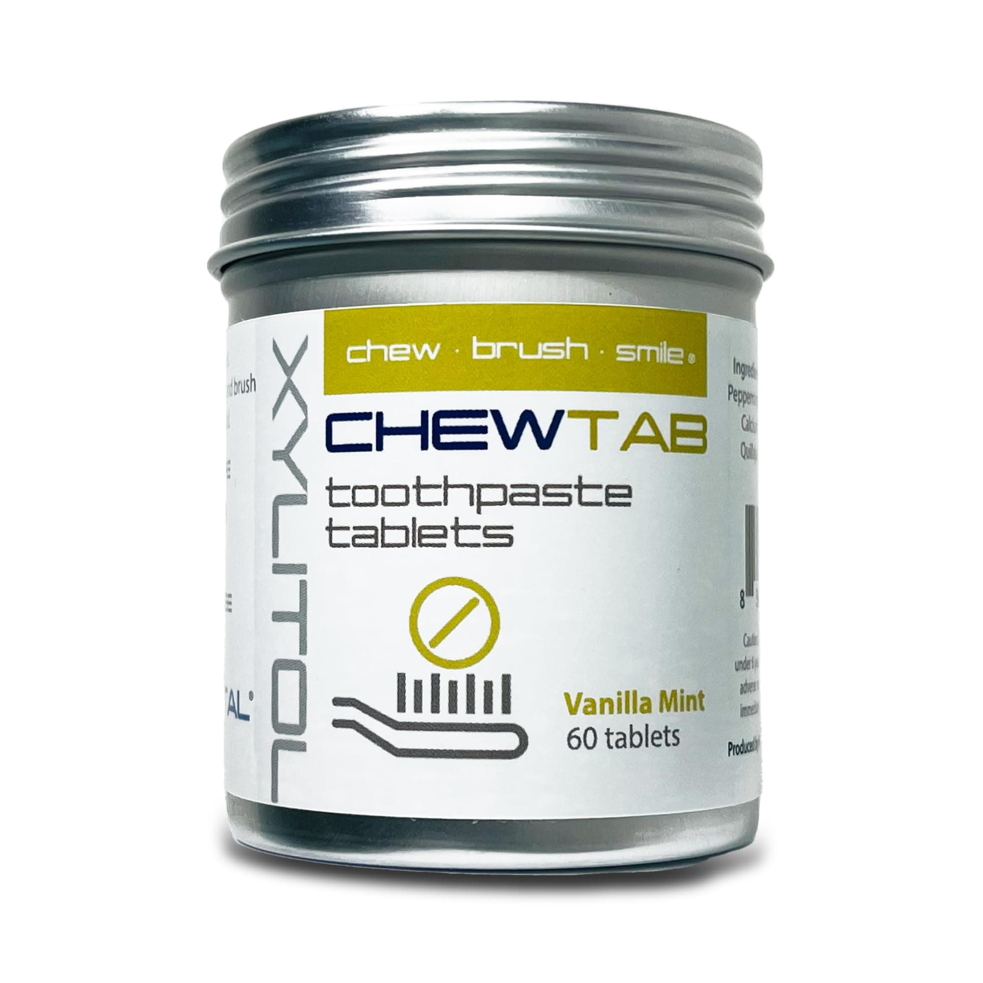 Chewtab Toothpaste Tablets, Vanilla Mint, Zero Waste Refillable Eco Friendly