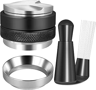 58mm Espresso Accessories Kit, Coffee Distributor and Tamper Leveler, WDT Tool and Dosing Funnel Set Fits 58 mm Espresso Machines and Portafilters