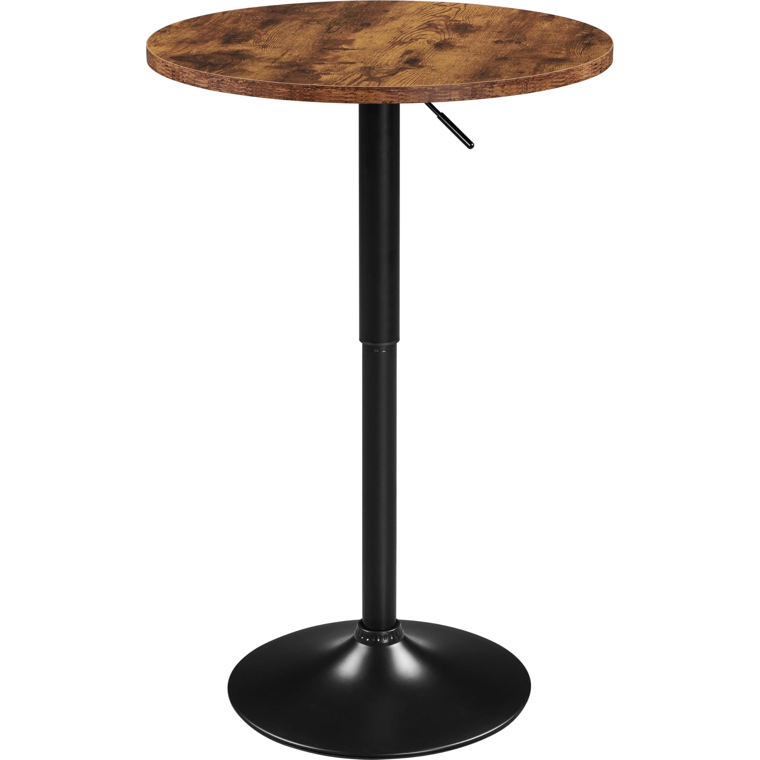 Yaheetech Round Bar Table for Cocktail Bar Home Bar Pub Coffee Tea Dining Bistro Table, Rustic Brown