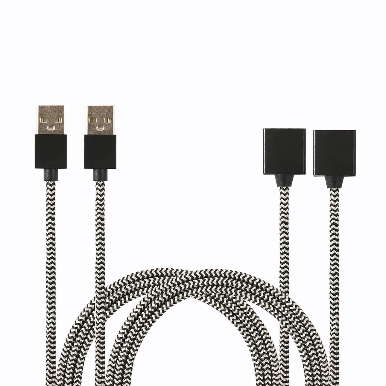 DR [2-Pack 2.6ft] Magnetic USB Charger Cable, Double-Braided Nylon Fast Charging Cable.