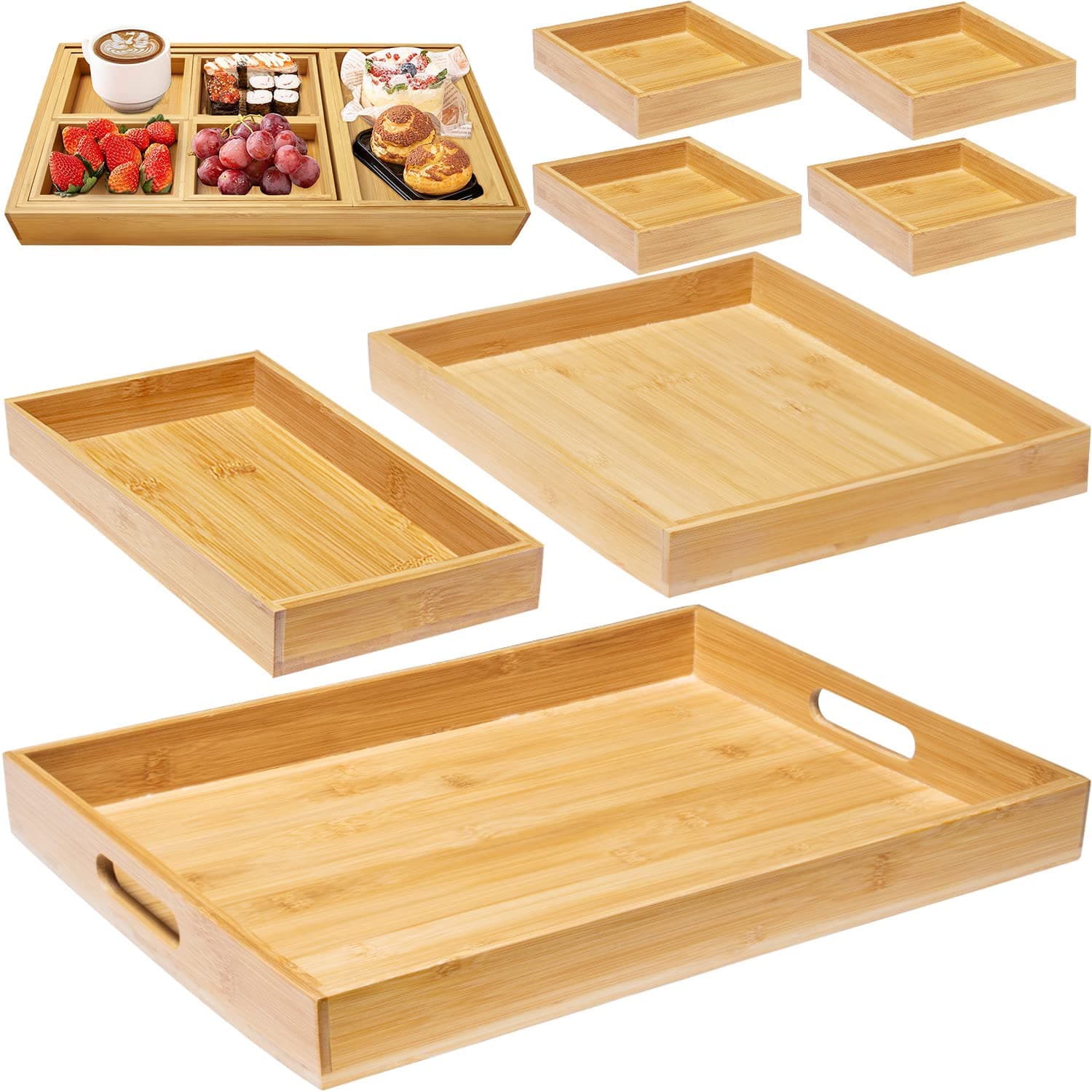 Bamboo Wooden Serving Trays