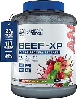 Applied Nutrition Clear Hydrolysed Beef Protein Isolate Powder, Fruit Juice Style, Dairy Free, Lactose Free, Zero Sugar, Low Fat, 1.8kg - 60 Servings (Cherry & Apple)