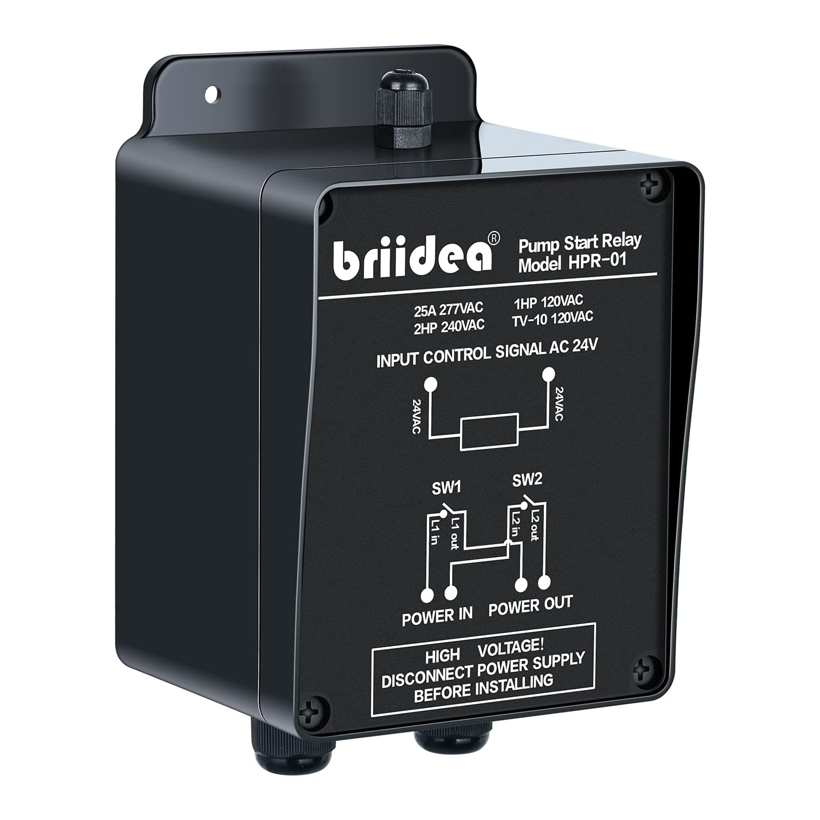 Briidea Pump Start Relay Sprinkler System 1-2 HP at 120/240V
