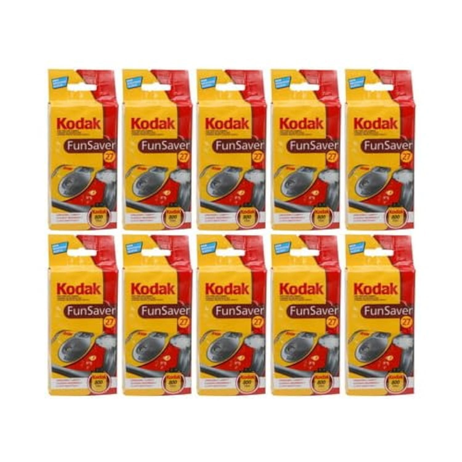Kodak Fun Saver Single Use Camera (10-Pack) Bundle (10 Items)