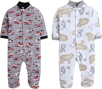 EIO100% Cotton Rompers Sleepsuits Jumpsuit Night Suits for Infants Newborn Baby Boys & Girls