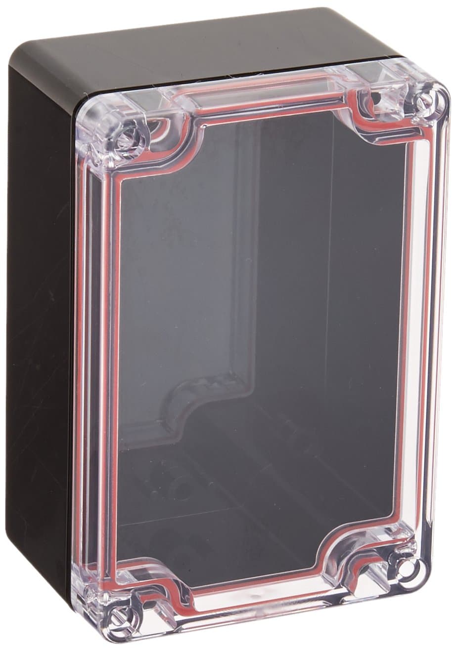 Serpac RB53-1TC1BB Polycarbonate Plastic Enclosure, 4.72" Length x 3-5/32" Width x 2-11/64" Height, Top Clear/Bottom Black