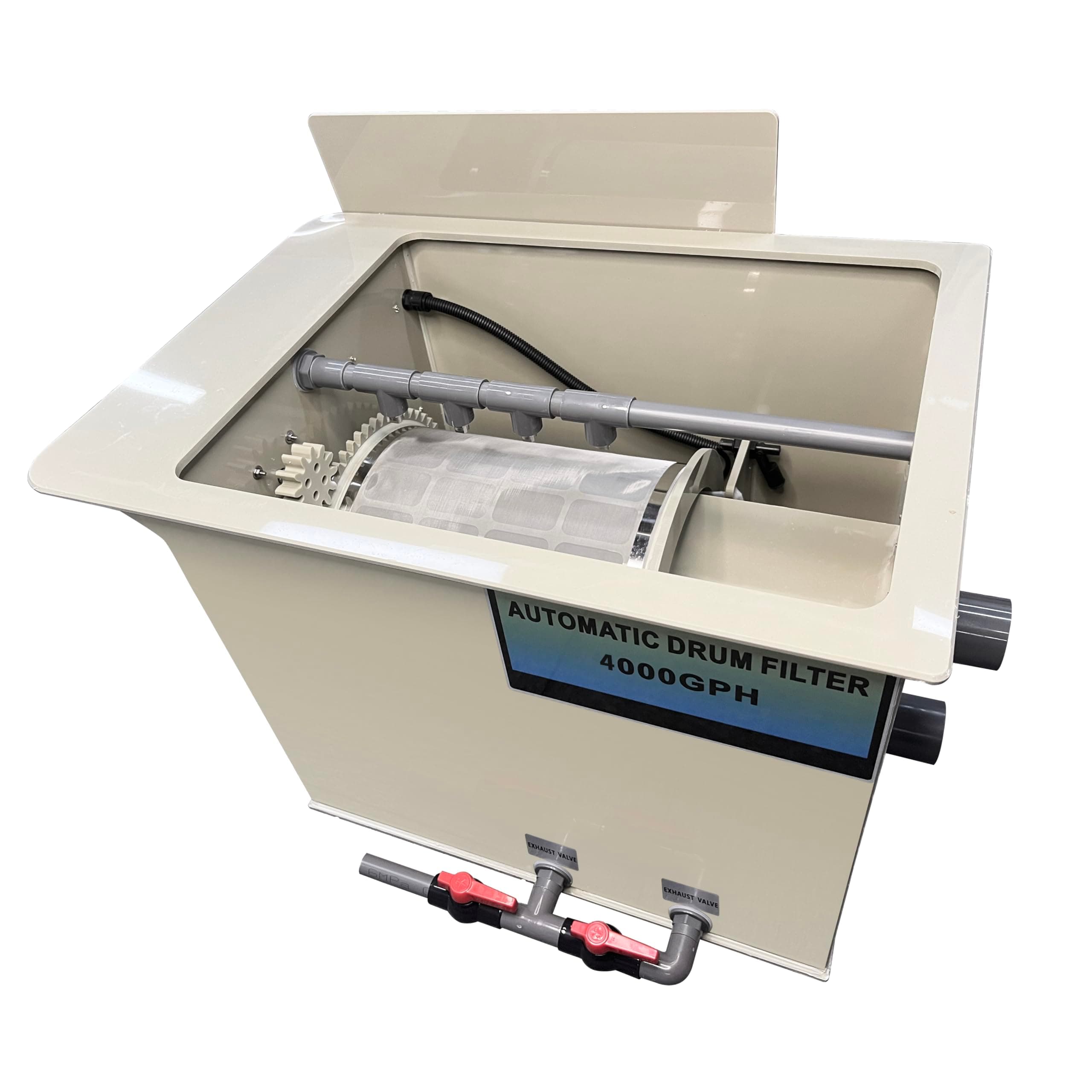Rotary Drum Filter,Canister Filter,RDF Fully Automatic Water Self-Cleaning Filtration for Koi Pond,Fish Pond,Aquarium,Seedling Cultivation Base,Aquaculture,Hydroponics (4000GPH Standard Edition)