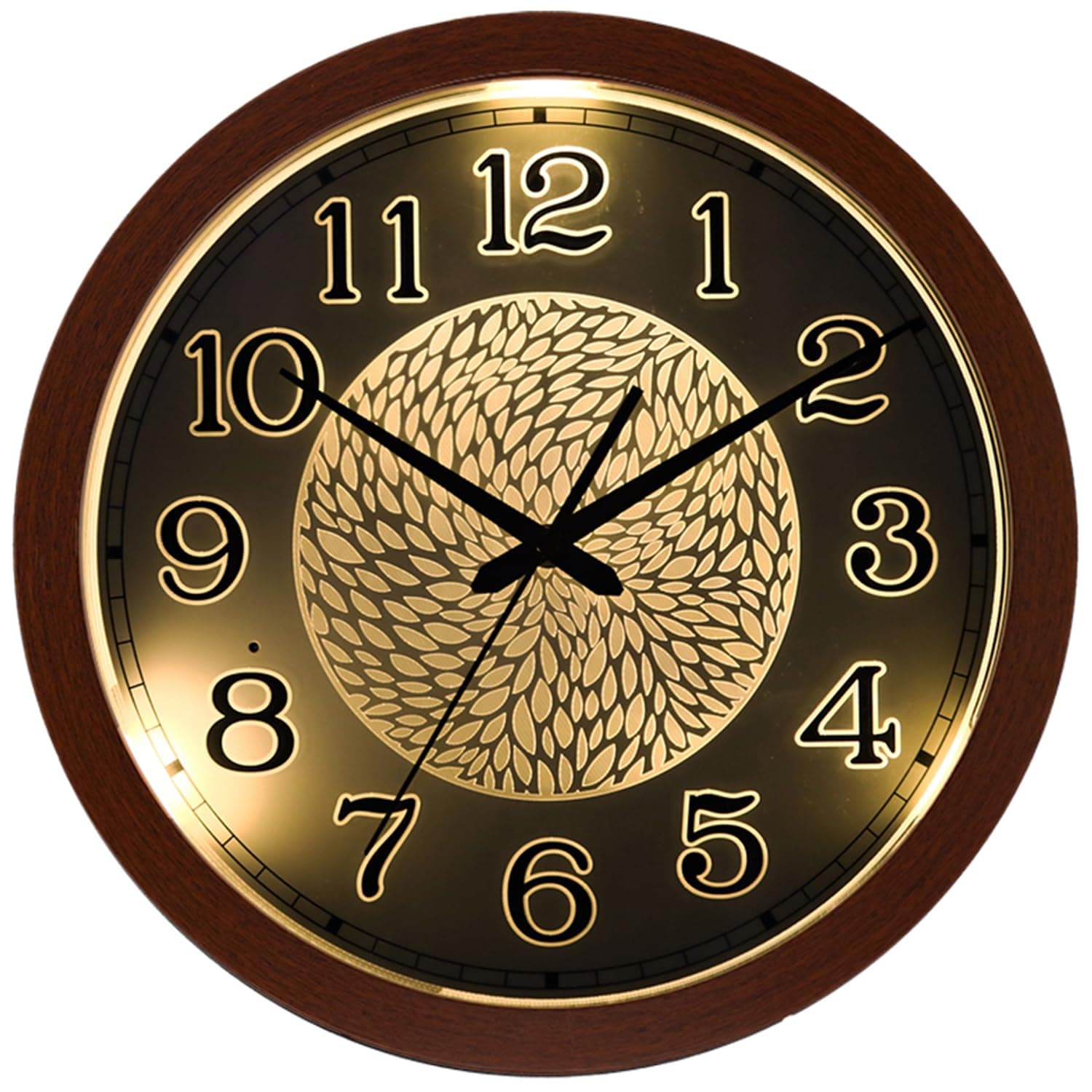 LOMANDA Night Light Wall Clock,13" Round Silent Battery-Operated LED Wall Clocks for Home Office Kitchen Living Room, Adjustable Brightness Glow in The Dark Large Digital Display Wall Clock