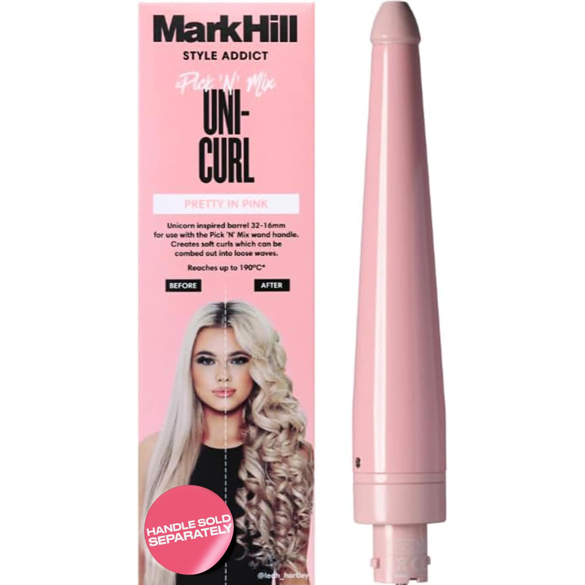 Mark Hill Pick 'n' Mix Interchangeable Curling Wand - Uni-Curl Barrel - 32- 16 mm - Pink