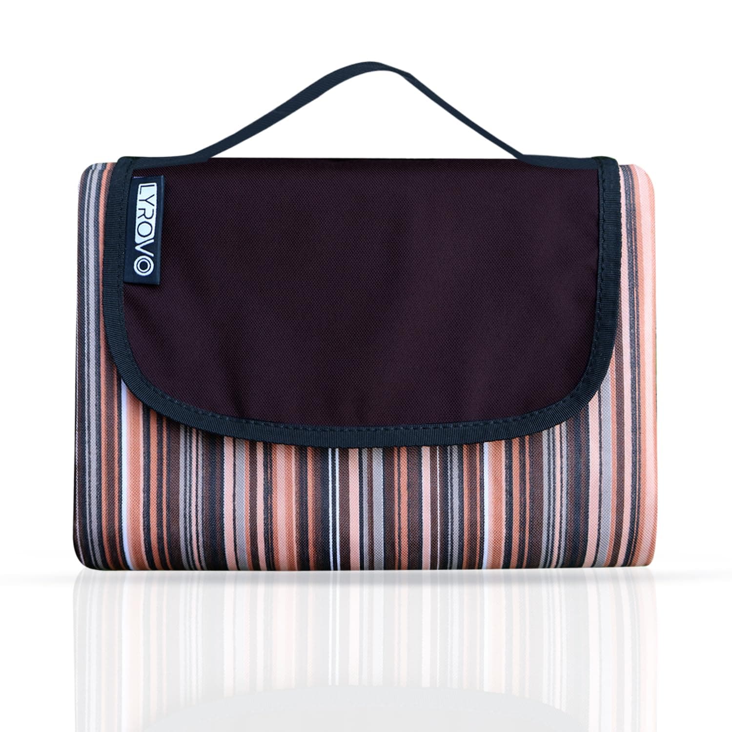 Lyrovo Polyester Outdoor Picnic Blanket Extra Large Beach Blanket Foldable Lightweight Waterproof Sand Rectangular Mat For Beach Camping Hiking Park Patio (150 X 180 Cm Brown)