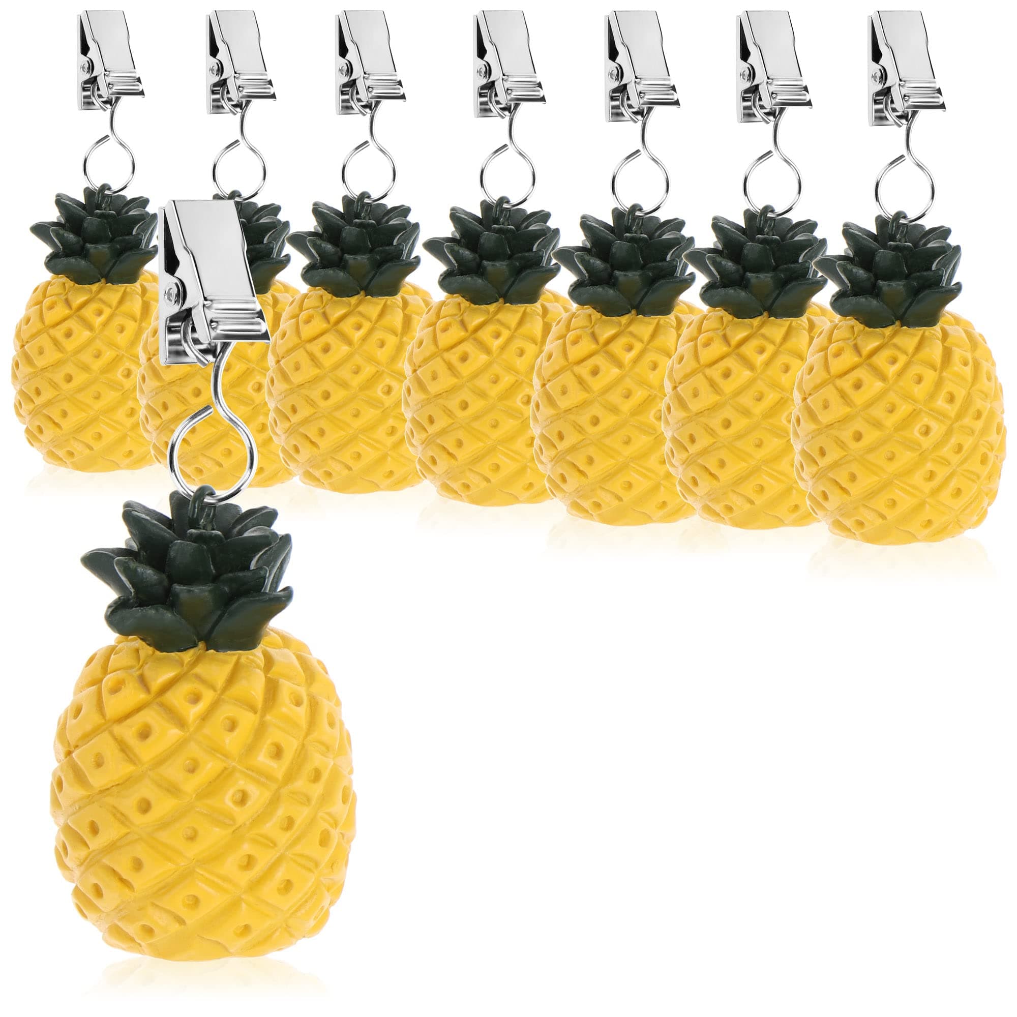 com-four® 8X Table Cloth Weights - Weather Resistant Tablecloth Weights with Clip - Pineapple Design Tablecloth Clip - Approx. 40g (8 Pieces - Pineapple - 40g)