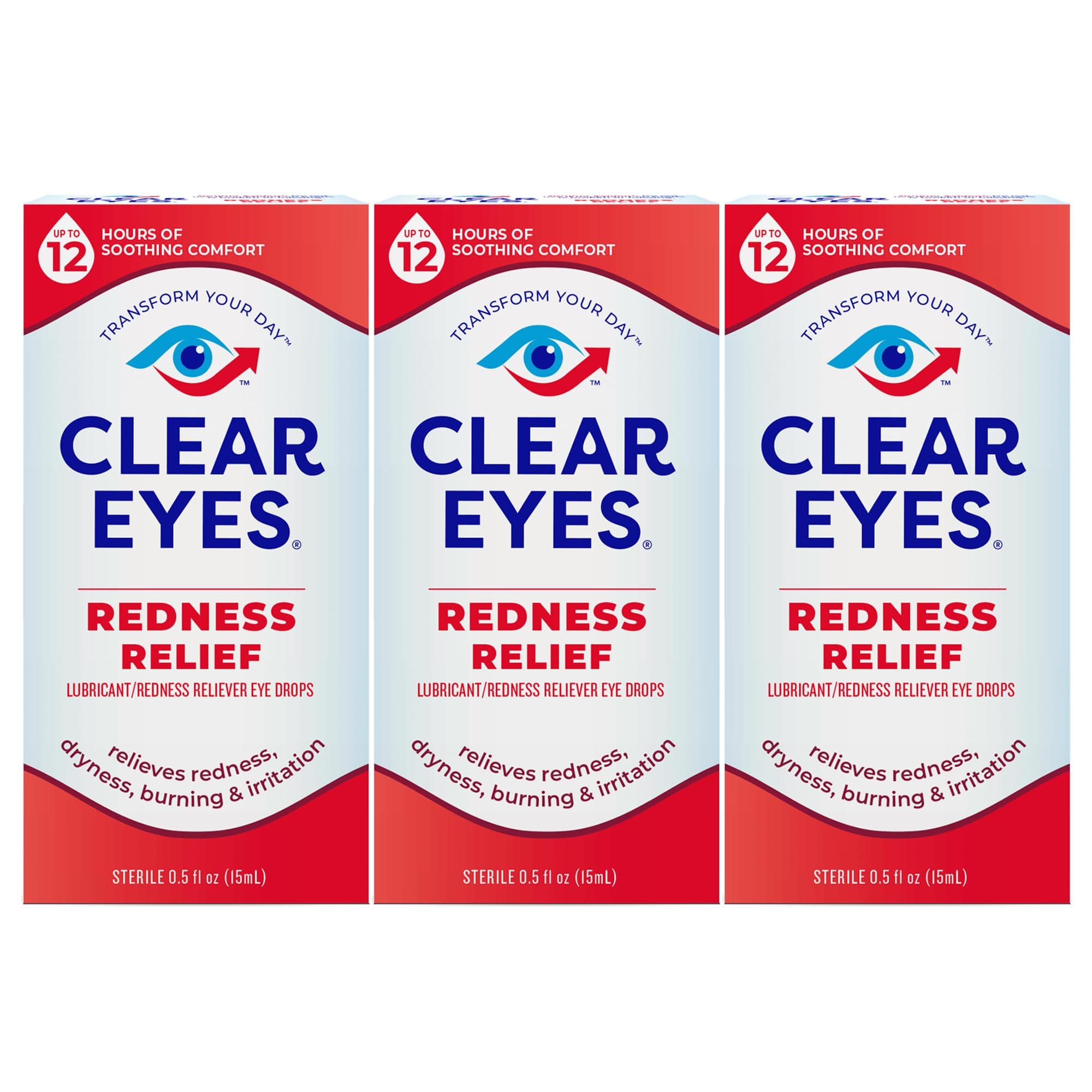 Redness Eye Relief Eye Drops, 0.5 Fl Oz, Pack of 3