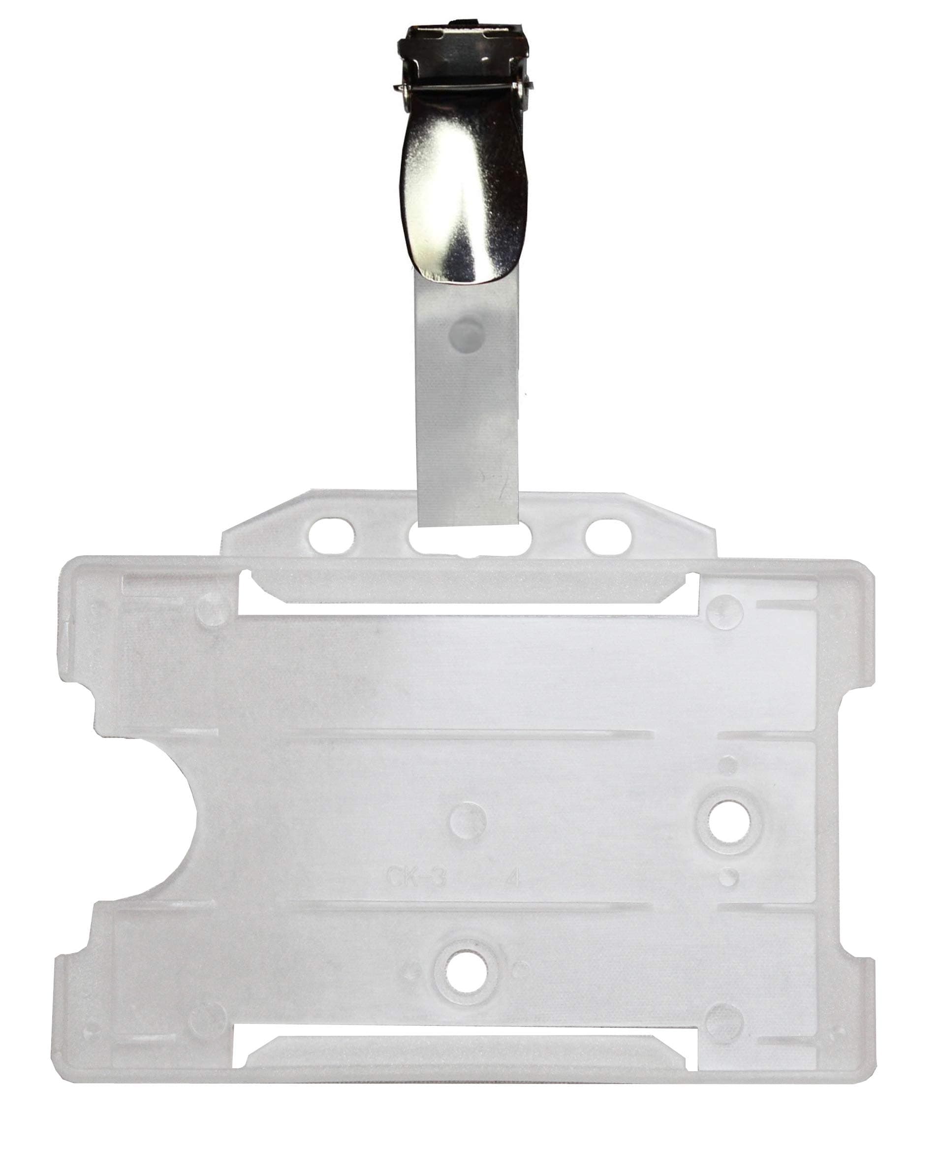 Opaque Single Sided ID Card Holders & Crocodile Strap ID Badge Clip (Holders are Now Bio Degradable) Work ID Badge Holder