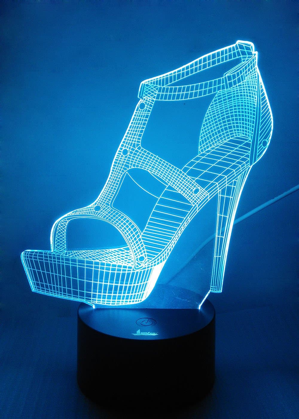 Spiral 3D Night Light LED Illusion Lamp Bedside Desk Table Lamp, Loveboat 7 Color Changing Lights with Acrylic Flat & ABS Base & USB Charger as Home Decor and A Best Gift Multi 15040178