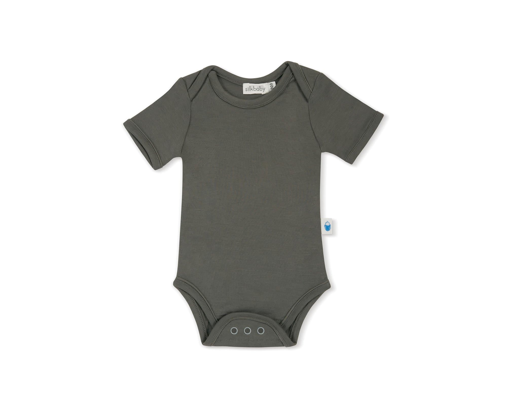 Silkbaby Short Sleeve Bodysuit-Khaki-0