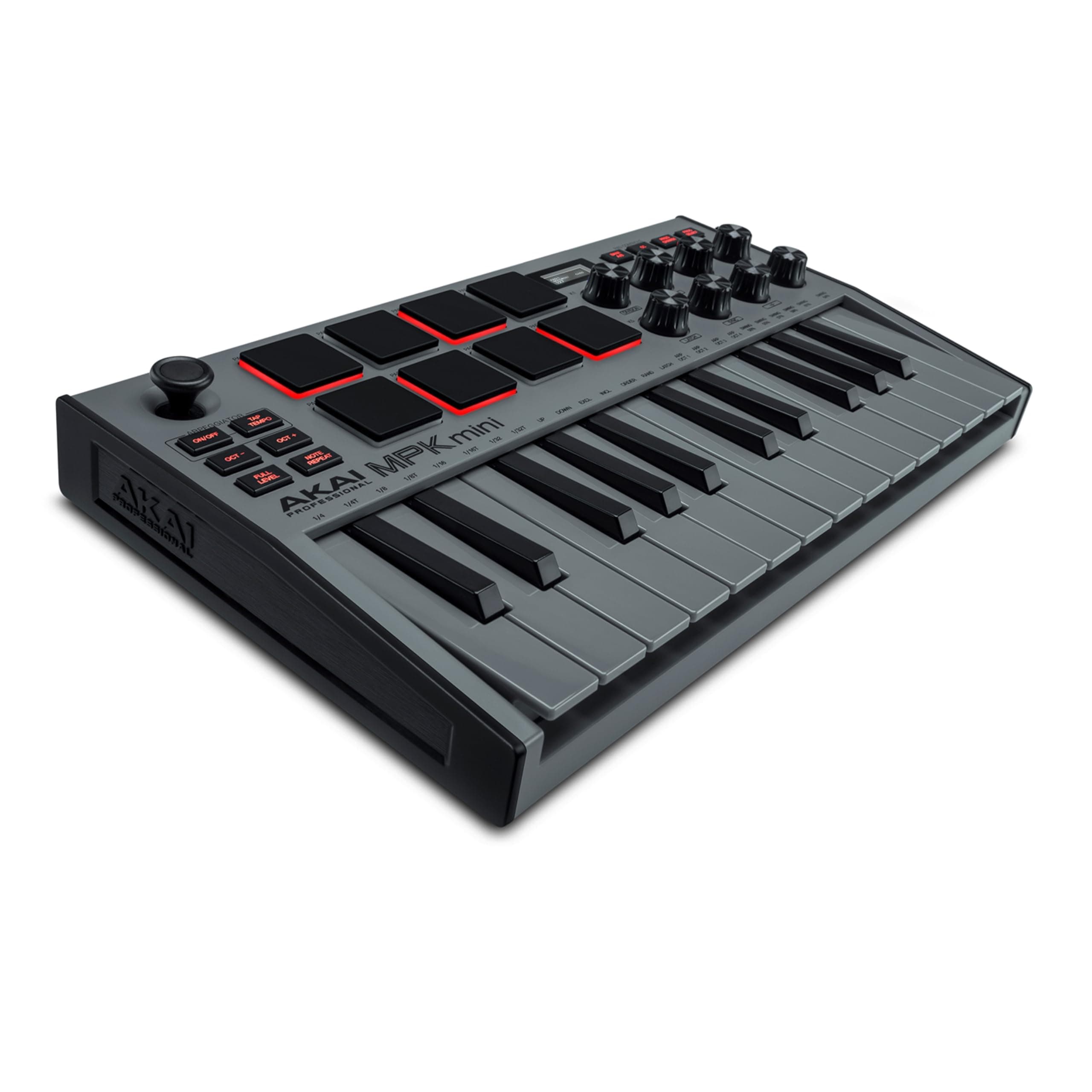 MPK Mini MK3 25 Key USB MIDI Keyboard Controller With 8 Backlit Drum Pads, 8 Knobs, Music Production Software and Native Instruments Sound Package (NKS Integration), Destroyer Grey
