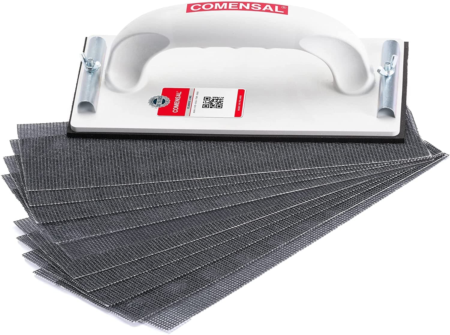 COMENSAL Hand Sander - Sanding Block - Drywall Hand Sander - for an Even Finish - Sandpaper Set - Made in EU - 3.1x9.0 Inch