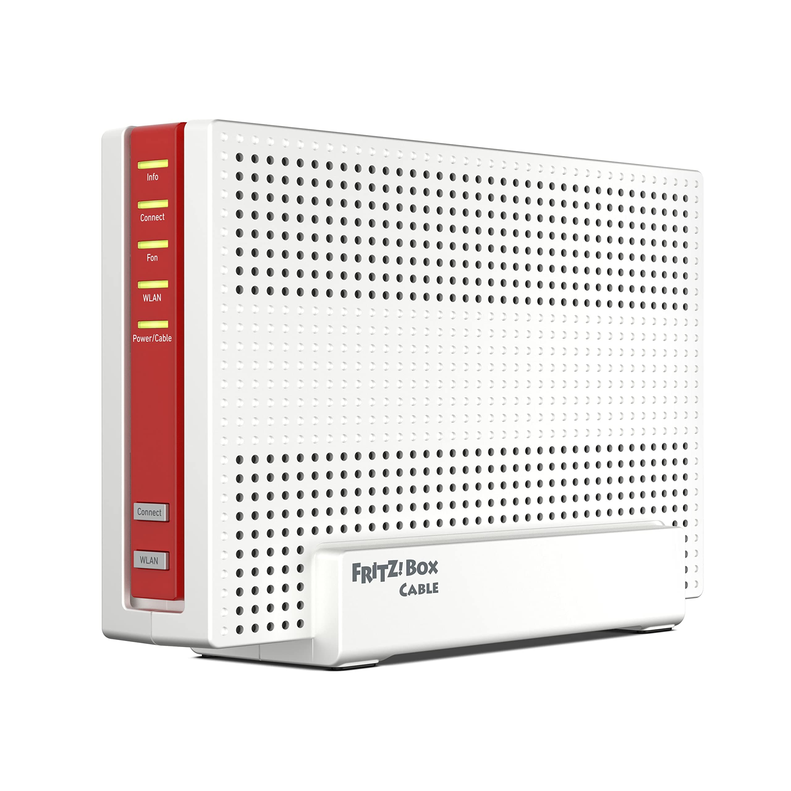 AVM FRITZ! Box 6690 Cable (DOCSIS 3.1 cable modem, 4x4 Wi-Fi 6 (WLAN AX) with 4,800 Mbps (5 GHz) + 1,200 Mbps (2.4 GHz), 1x 2.5 Gigabit LAN port, USB 3.0, DECT), white/red