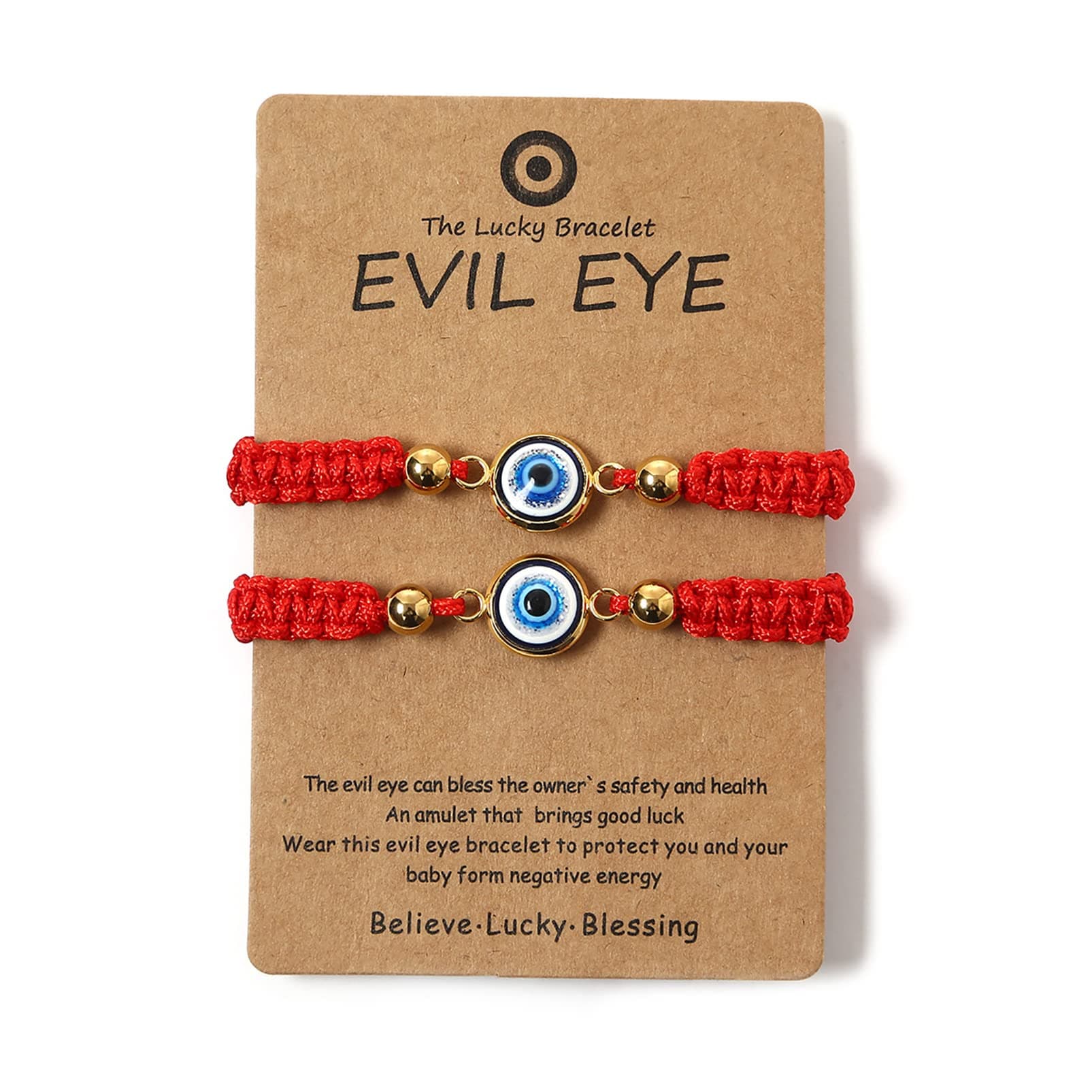 Evil Eye Red Bracelets for Protection - Red String Amulet Adjustable Bracelet For Women Men | Girls Link Knot Lucky Kabbalah Protection Bracelets