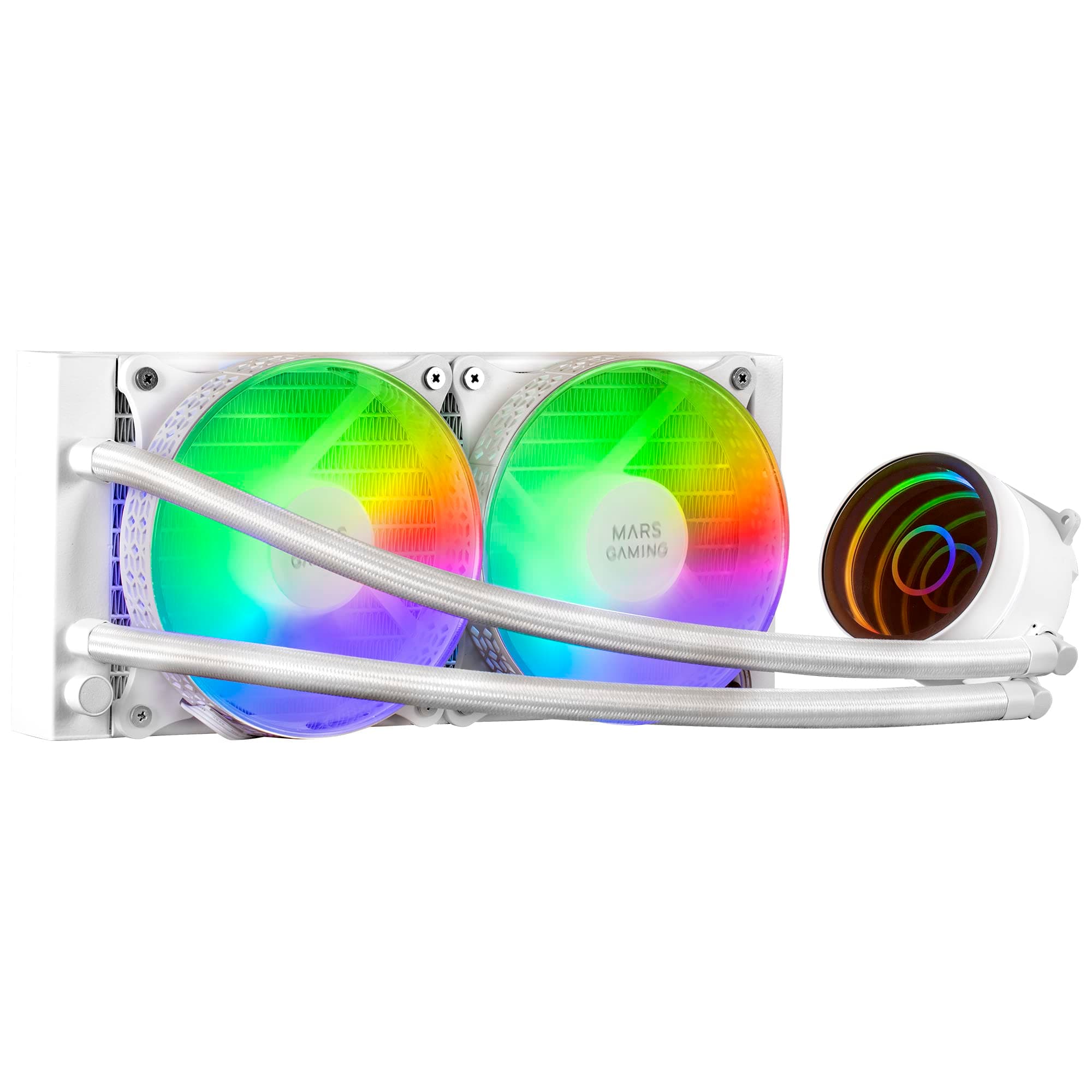 Mars Gaming ML-ONE240 White, Liquid CPU Cooling, TDP 400W, Infinity Mirror, 2 Silent FRGB Fans, Universal Multisocket