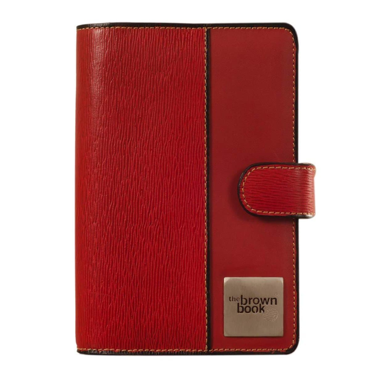 Leather Planner with Undated Page A Day Sheets for Daily Planner, Genuine Leather, Agenda (Red)