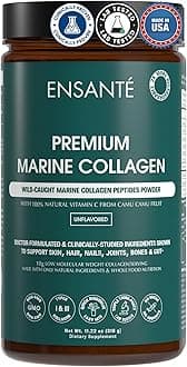 ENSANTE Premium Marine Collagen Peptides Powder, Clinically Proven for Anti-A...