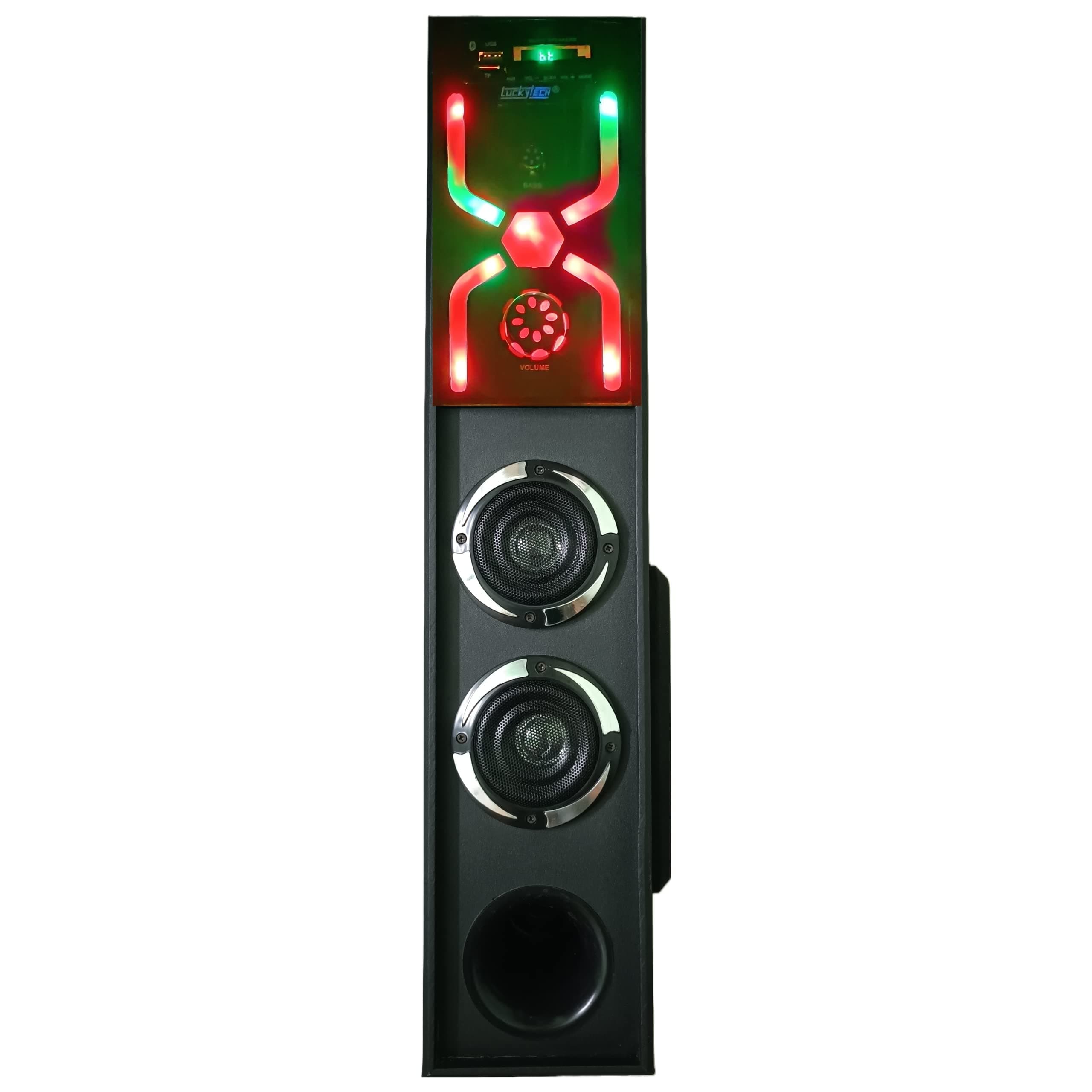 Lucky Tech® Multimedia Bluetooth Home Theatre Tower Speaker System 80W with FM/AUX/USB/Bluetooth Support and Remote Control (Black, 2.0 Channel)