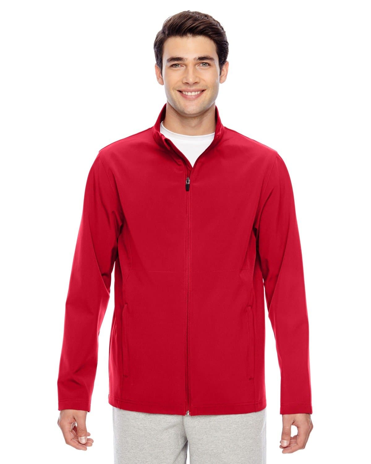 TEAM 365Men's Leader Soft Shell Jacket, Medium, Sport RED
