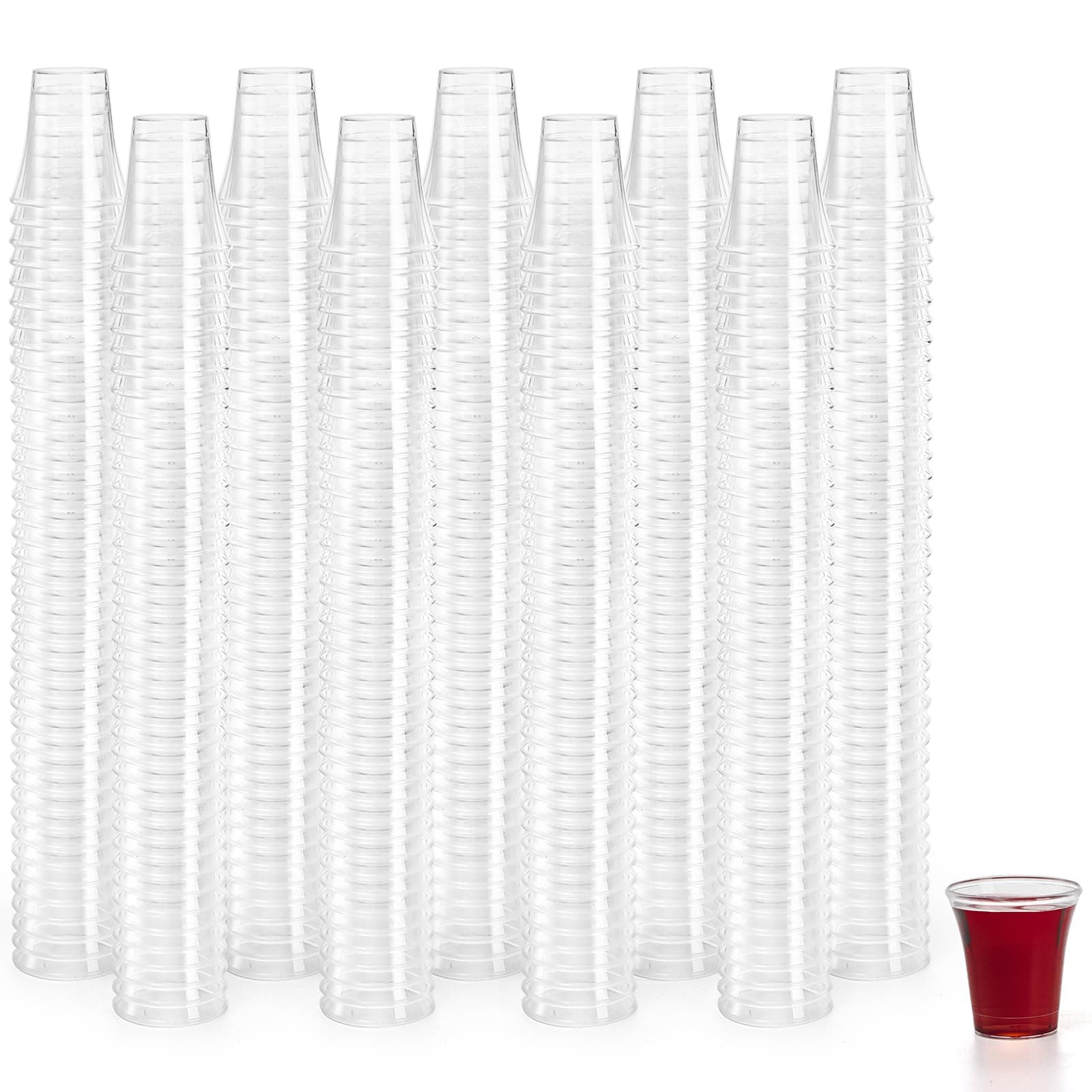 Bekith 1000 Pack Communion Cups, Plastic Disposable Cup Fits Standard Holy Communion Trays, 0.5 Ounce, Clear
